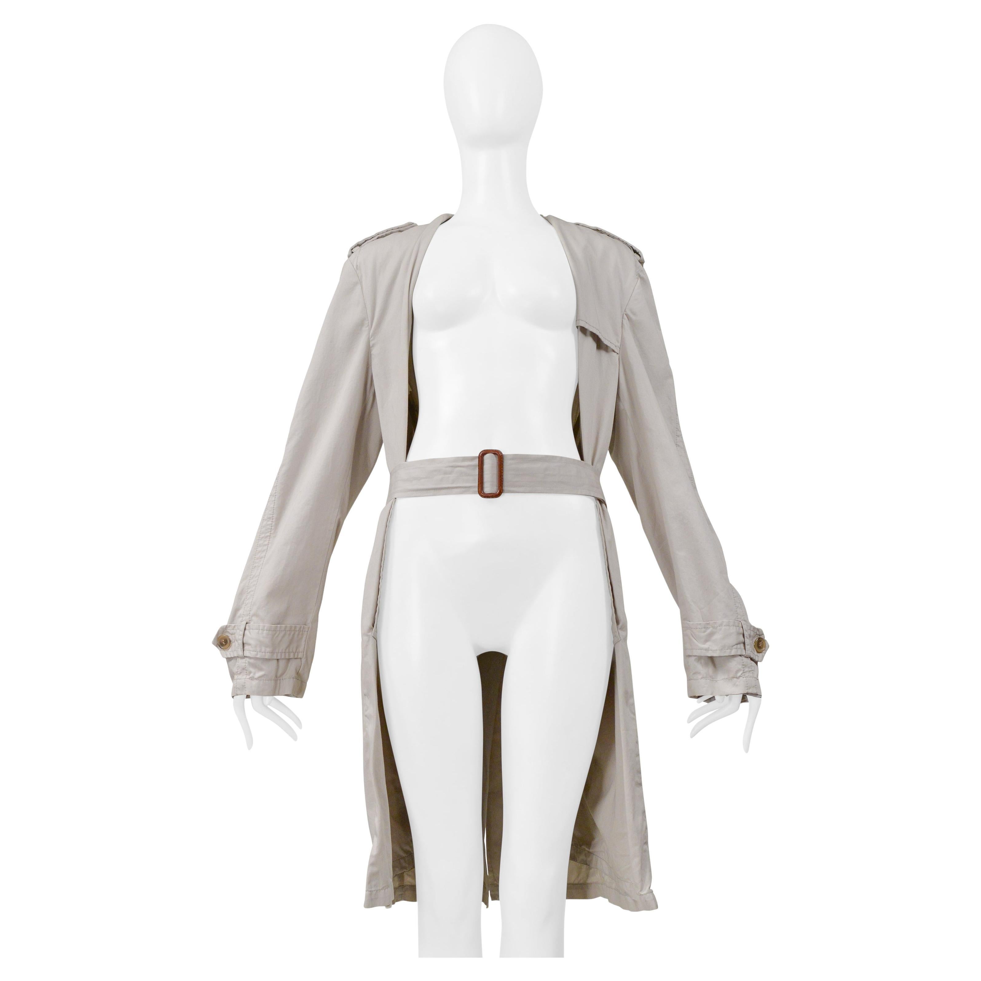 Maison Martin Margiela Manteau trench déconstruit et plié en kaki 2001 en vente