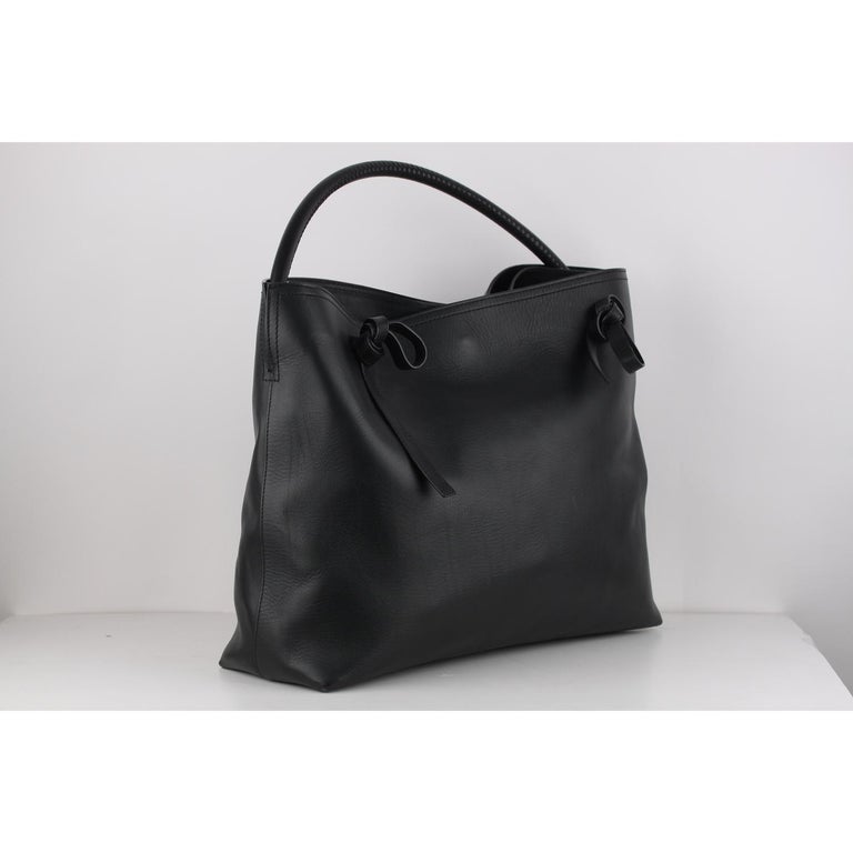 Maison Martin Margiela Line 11 Black Leather Tote Shoulder Bag For