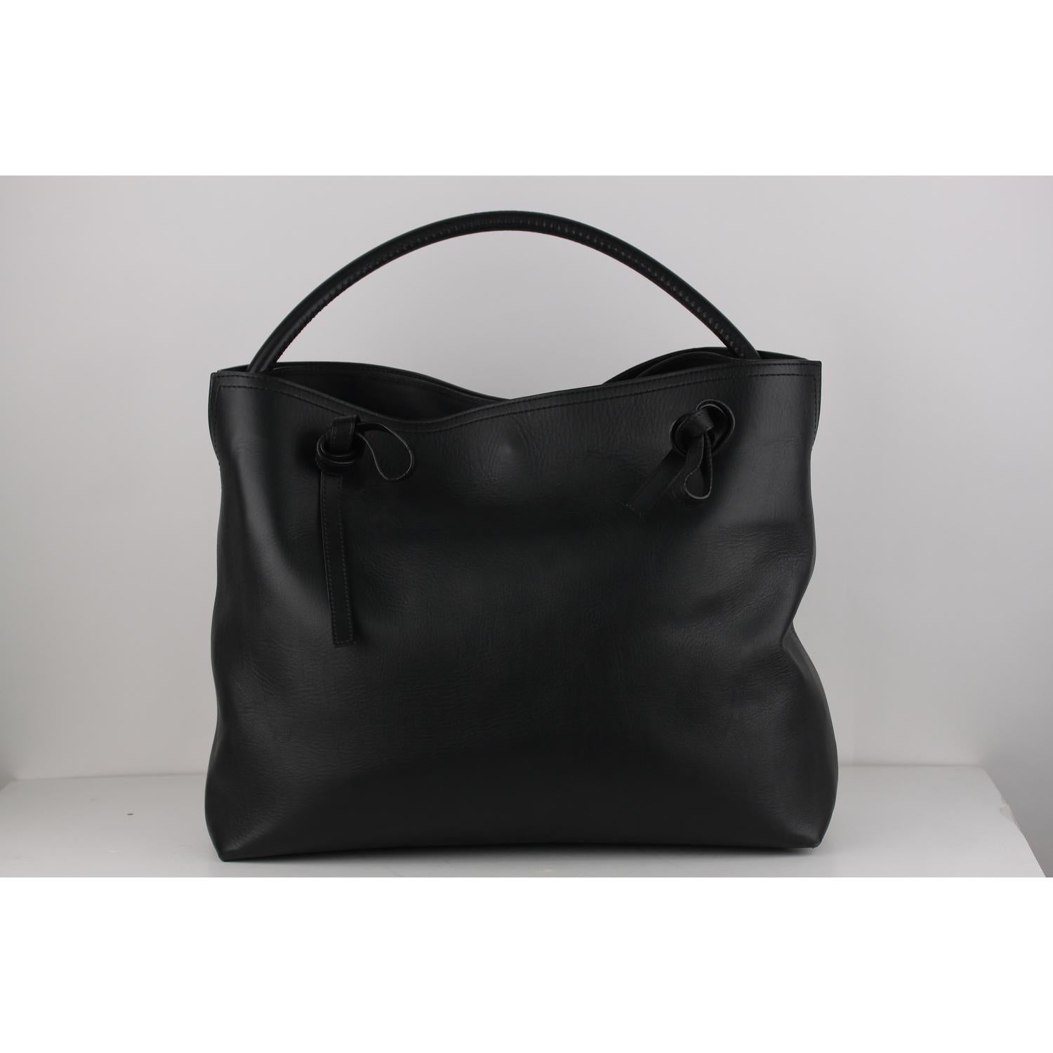 Maison Martin Margiela Line 11 Black Leather Tote Shoulder Bag 2