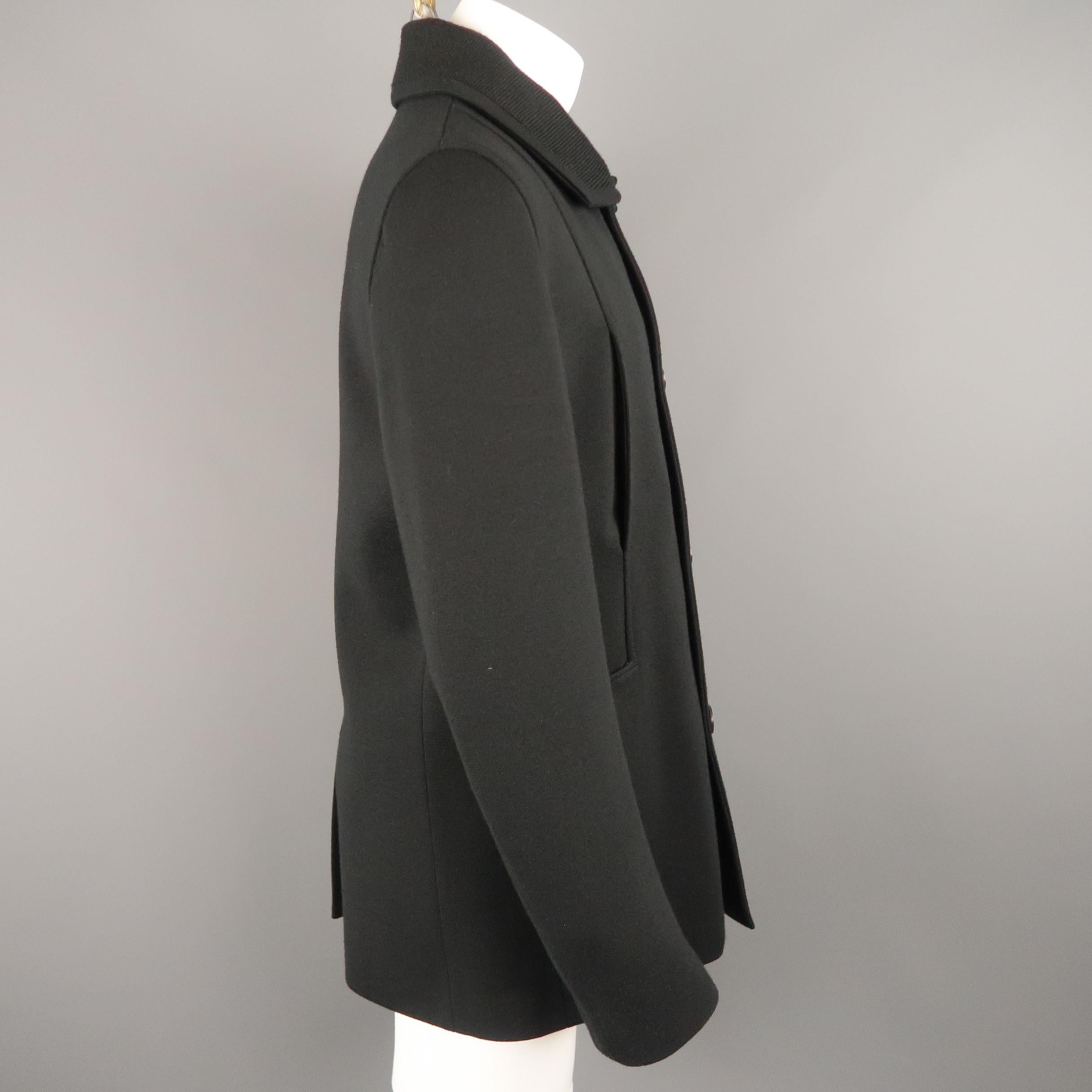 Men's MAISON MARTIN MARGIELA M Black Wool Blend Knit Collar Coat