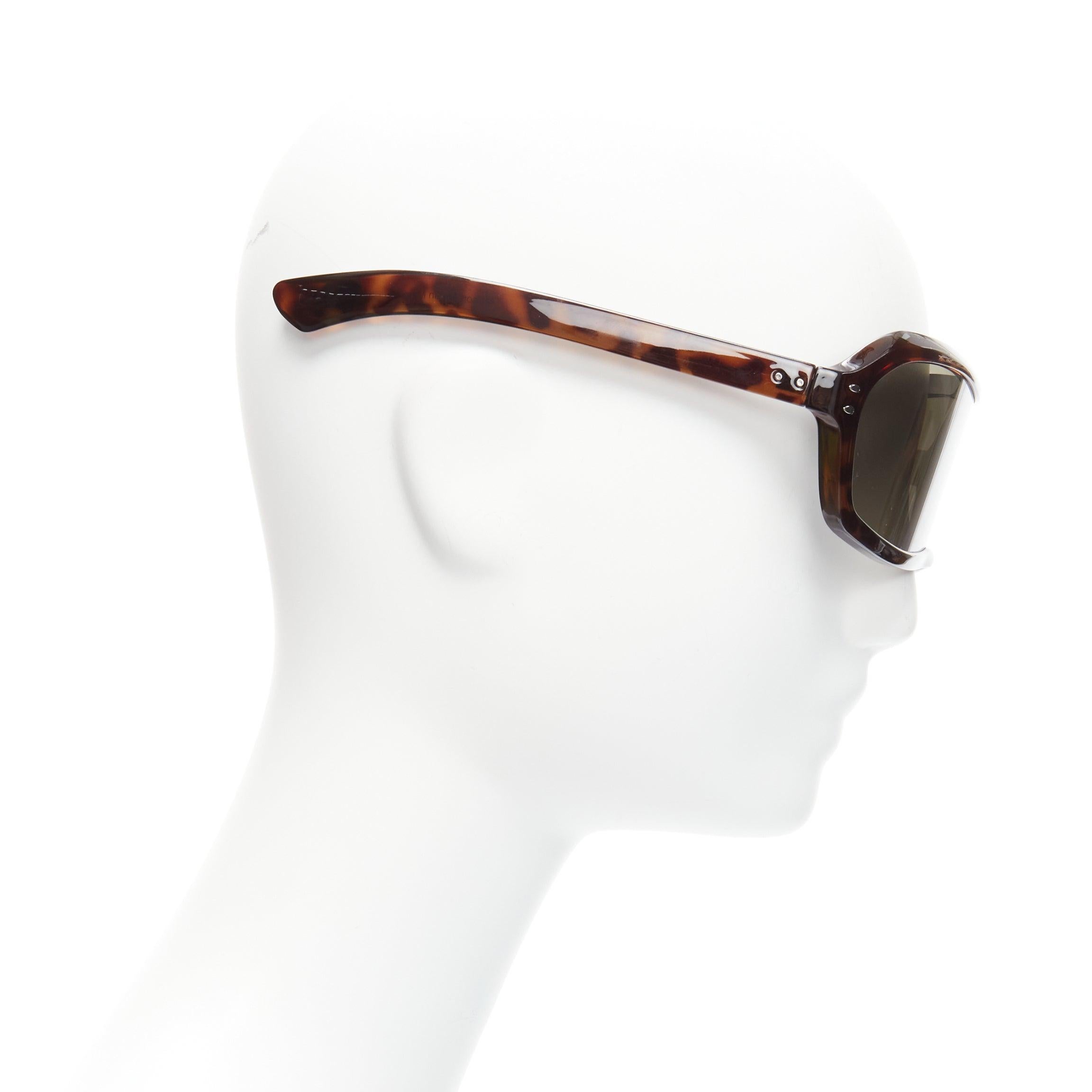 Women's MAISON MARTIN MARGIELA MA3 Incognito brown tortoise shield sunglasses