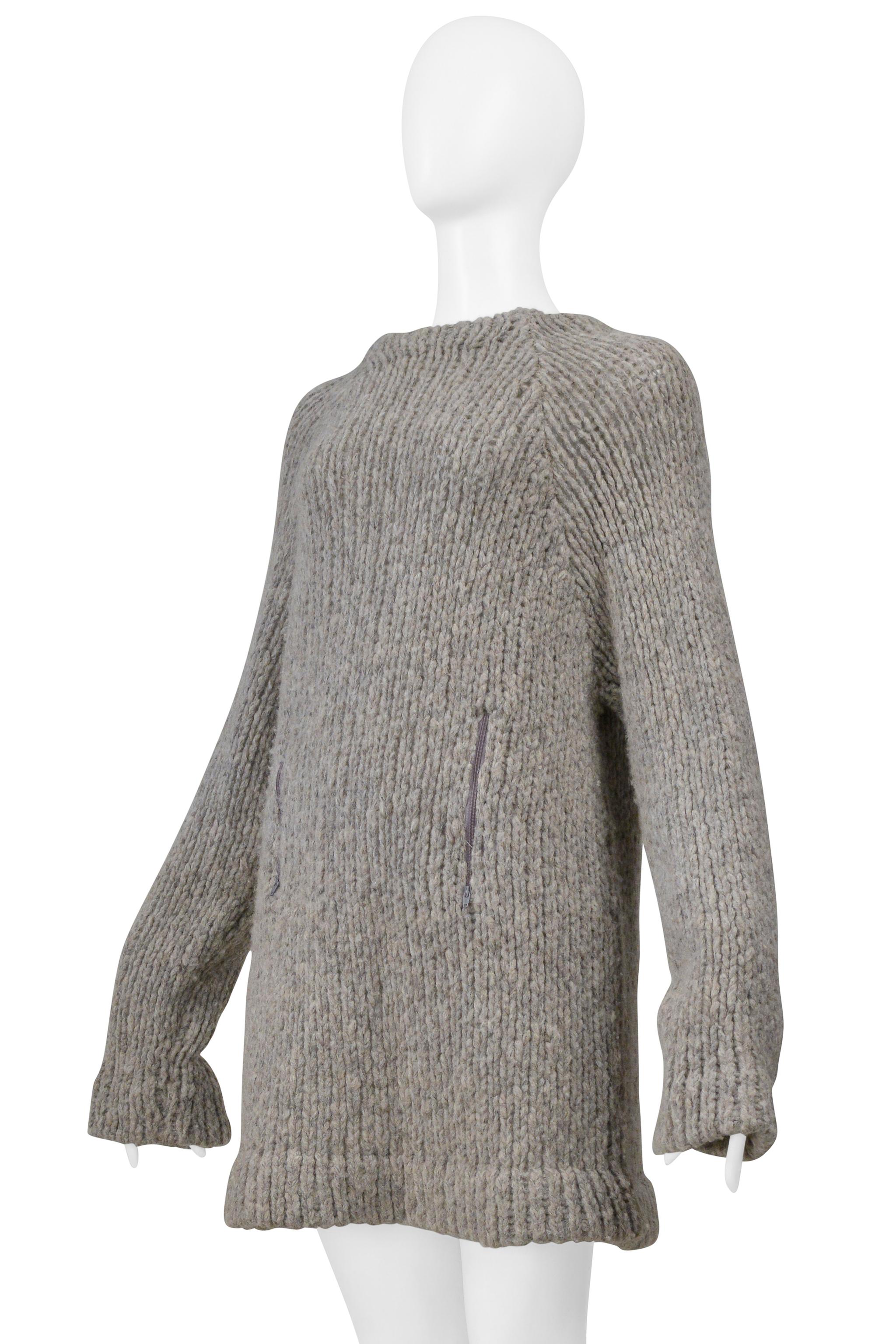 Gris Maison Martin Margiela Pull en mélange avec fermetures éclair verticales à la taille 1997 en vente