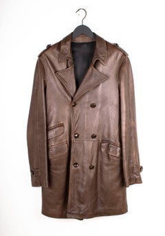 Maison Martin Margiela Abrigo de piel para hombre Abrigo largo tipo gabardina Talla L