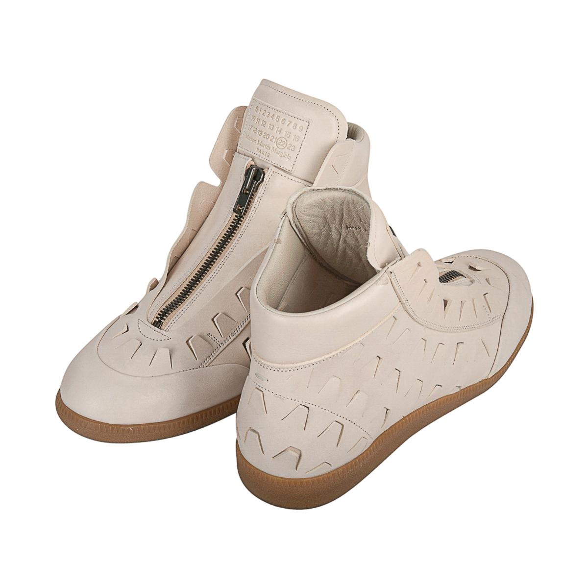 Maison Martin Margiela Men's Replica Leather High Top Sneaker in Bone  44 / 11 1
