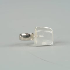 MAISON MARTIN MARGIELA MM6 6.5 Silver Tone Clear Ice Cube Ring