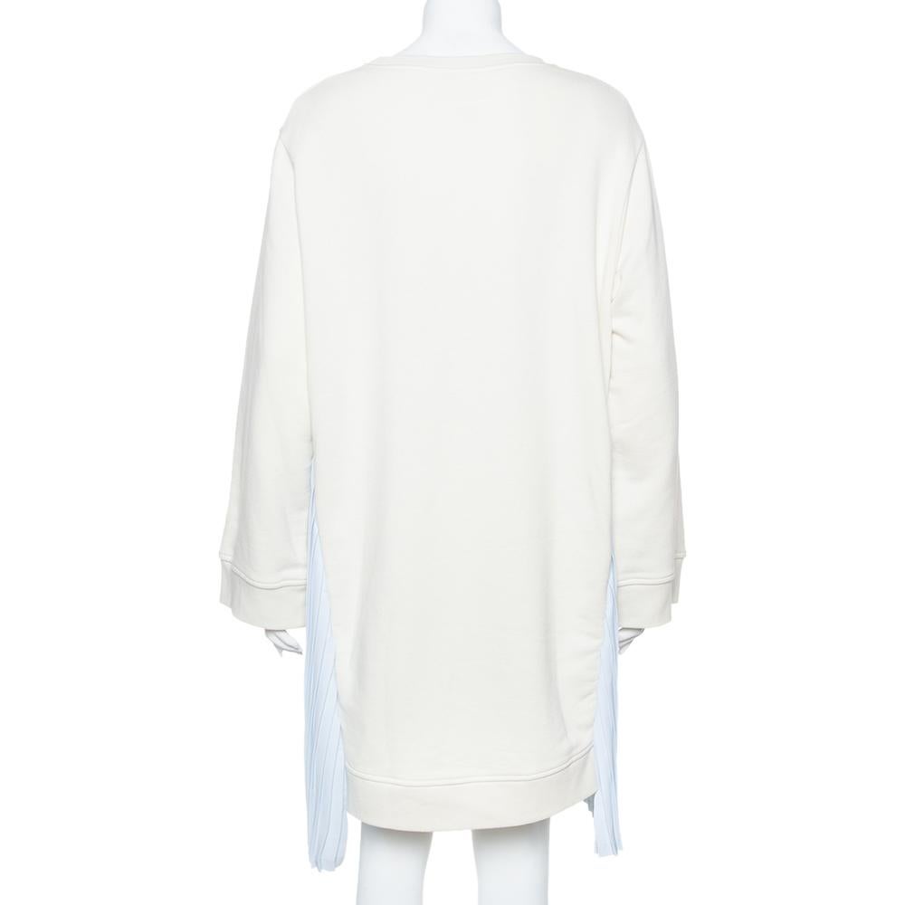 Maison Martin Margiela MM6 Off White  Pleated Panel Detail Sweater Dress S In Excellent Condition In Dubai, Al Qouz 2