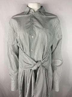 Maison Martin Margiela MM6 White and Green Button Down Shirt Dress, Size 42