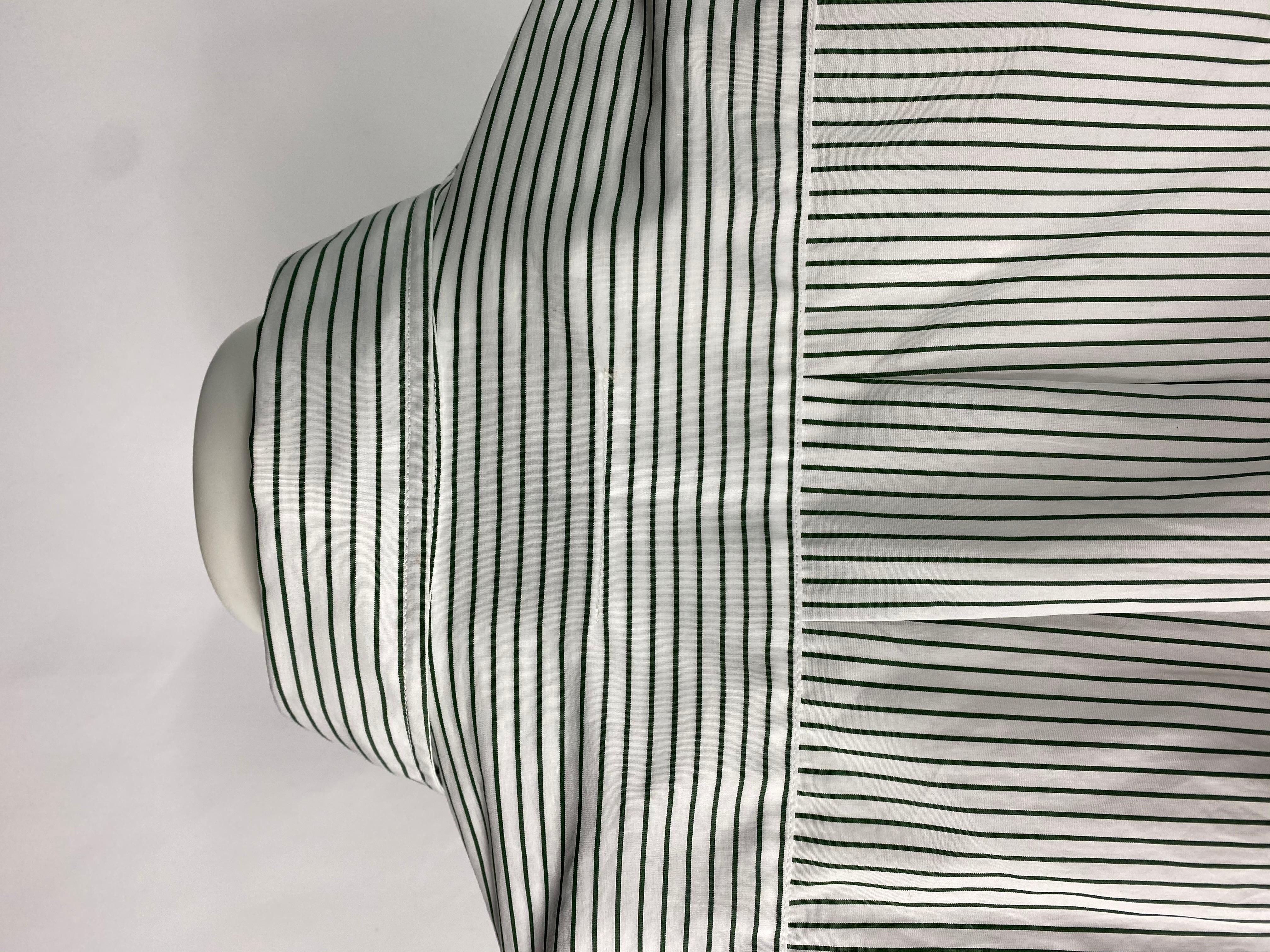 Maison Martin Margiela - Robe chemise boutonnée blanche et verte MM6, taille 42 en vente 3