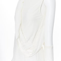 MAISON MARTIN MARGIELA MMM SS 2011 white cotton asymmetric wrap sleeve top M