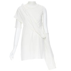 MAISON MARTIN MARGIELA MMM SS 2011 white cotton asymmetric wrap sleeve top M