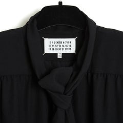 Maison Martin Margiela MMM4 2018 Robe FR40 Black Crepe Ascot Tie Dress UK12 US10