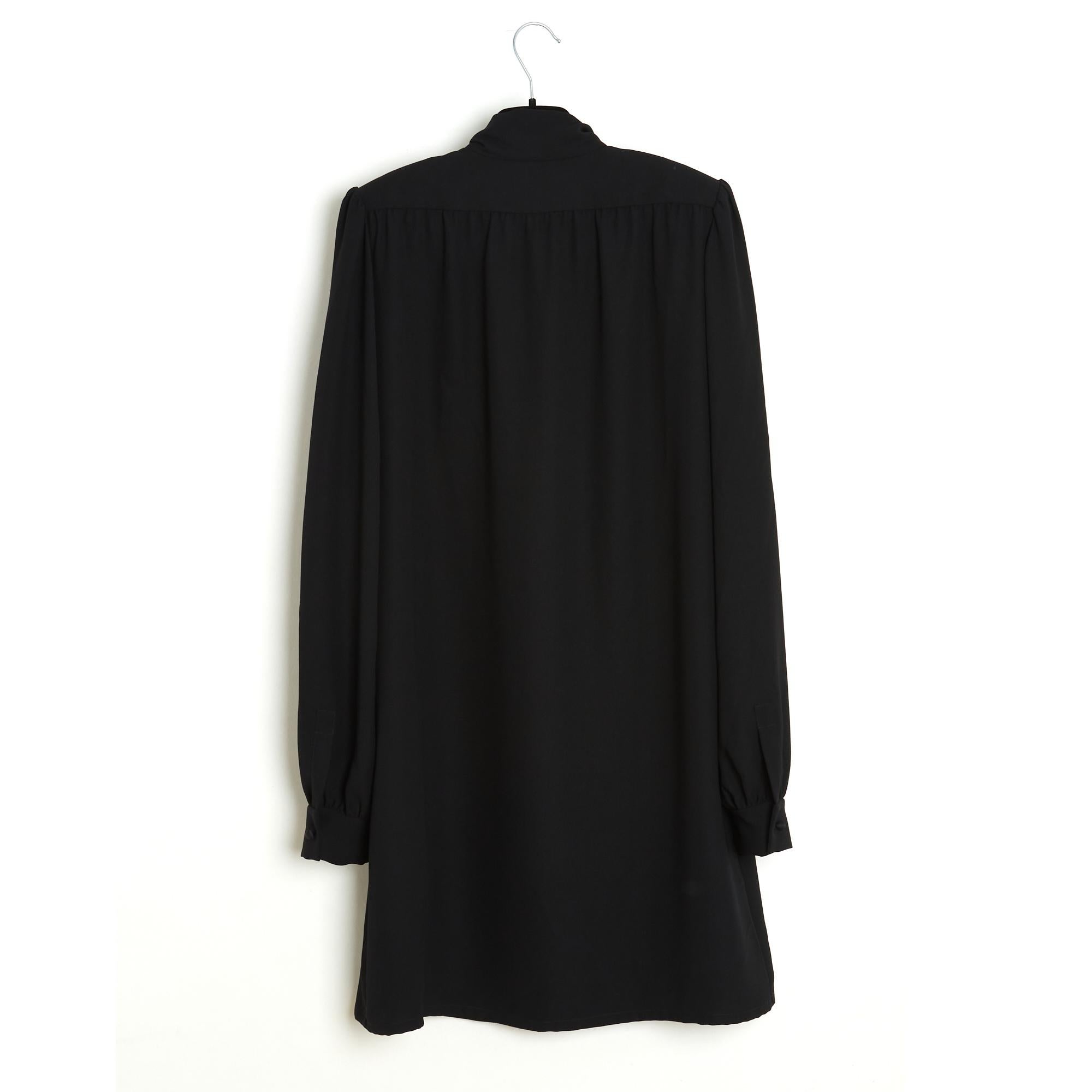  Maison Martin Margiela MMM4 2018 Robe FR40 Black Crepe Ascot Tie Dress UK12 US10 Pour femmes 