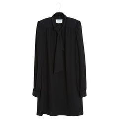Maison Martin Margiela MMM4 2018 Robe FR40 Black Crepe Ascot Tie Dress UK12 US10