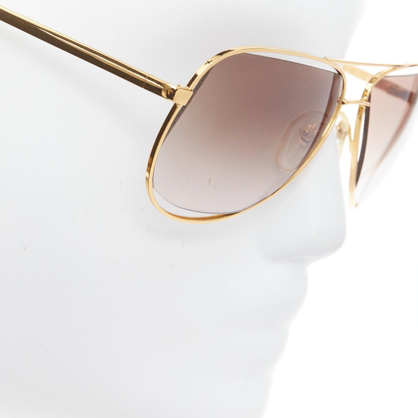 MAISON MARTIN MARGIELA MYKITA MMM02G gold cut out aviators 1