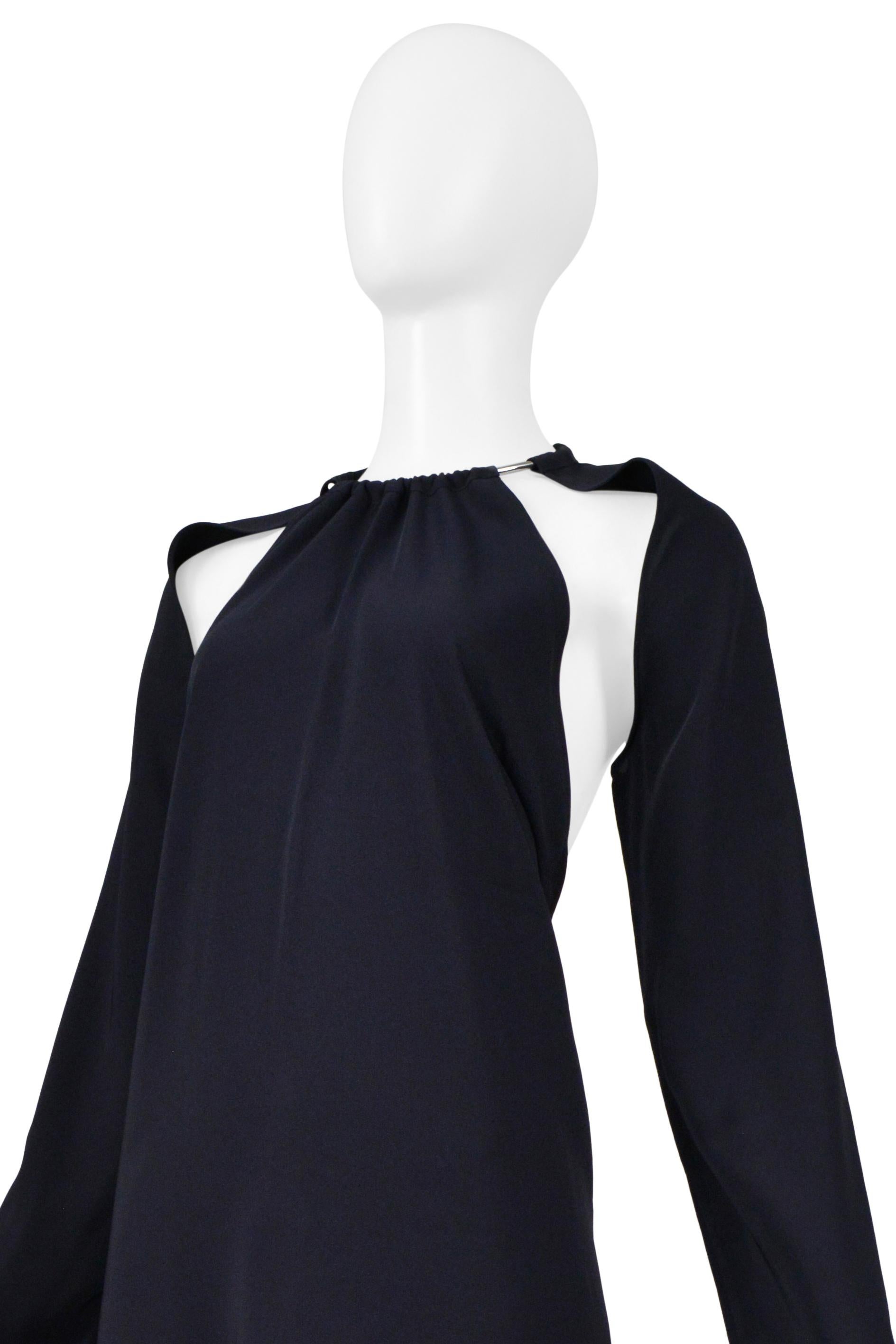 Maison Martin Margiela Navy - Robe dos nu avec col en métal et découpe 2000 Excellent état - En vente à Los Angeles, CA