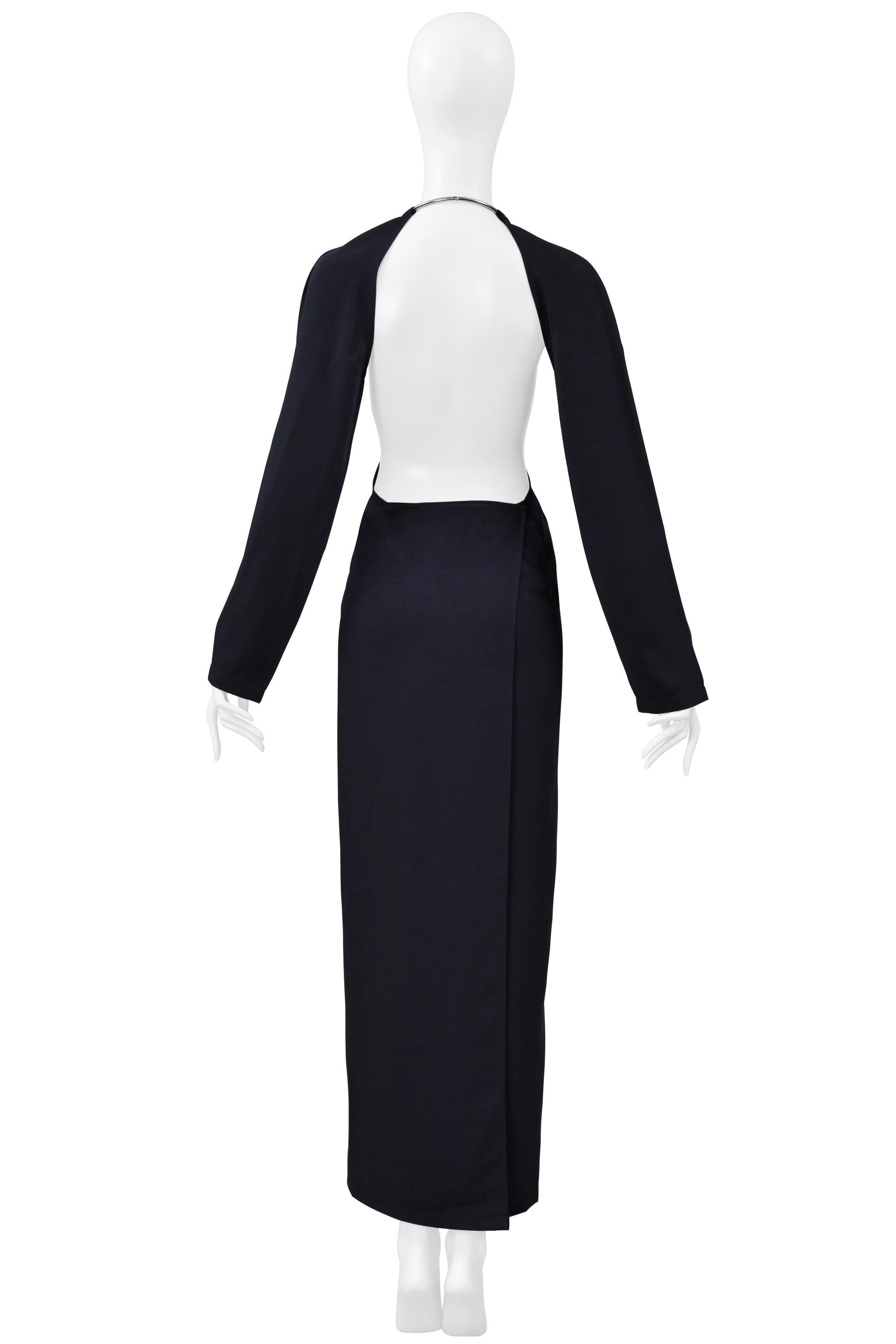 Maison Martin Margiela Navy - Robe dos nu avec col en métal et découpe 2000 en vente 2