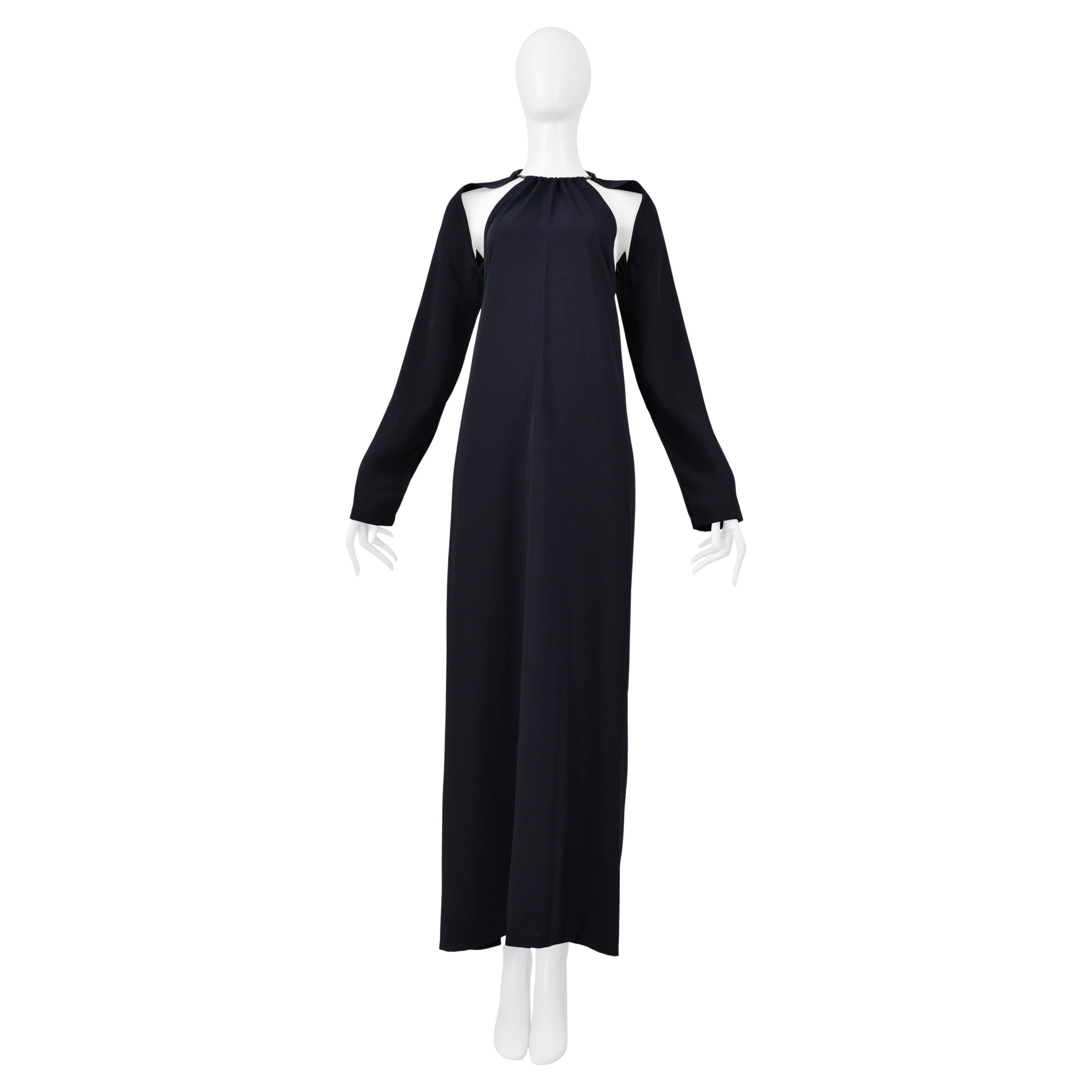 Maison Martin Margiela Navy - Robe dos nu avec col en métal et découpe 2000 en vente