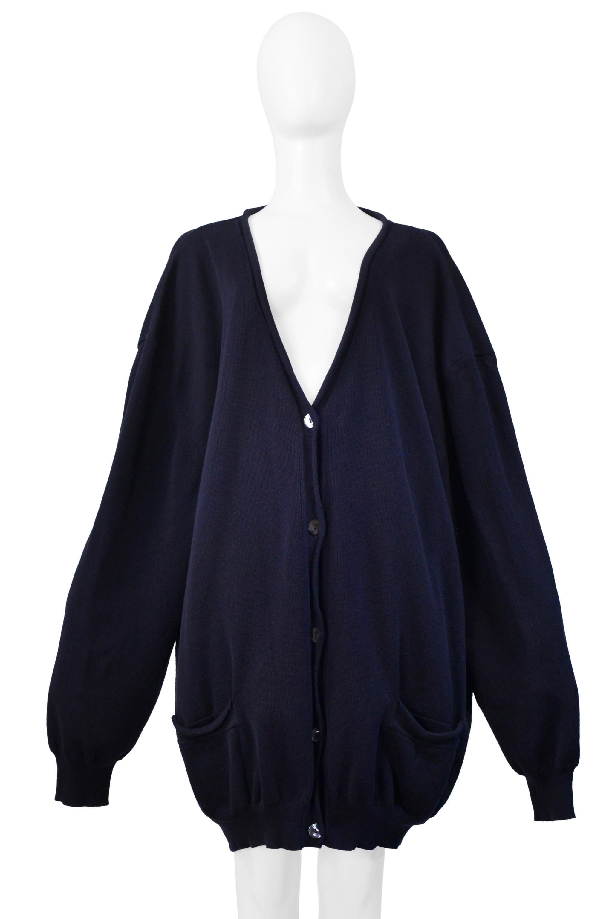 Maison Martin Margiela Marineblauer übergroßer Cardigan Pullover Ss 2000 im Angebot 5