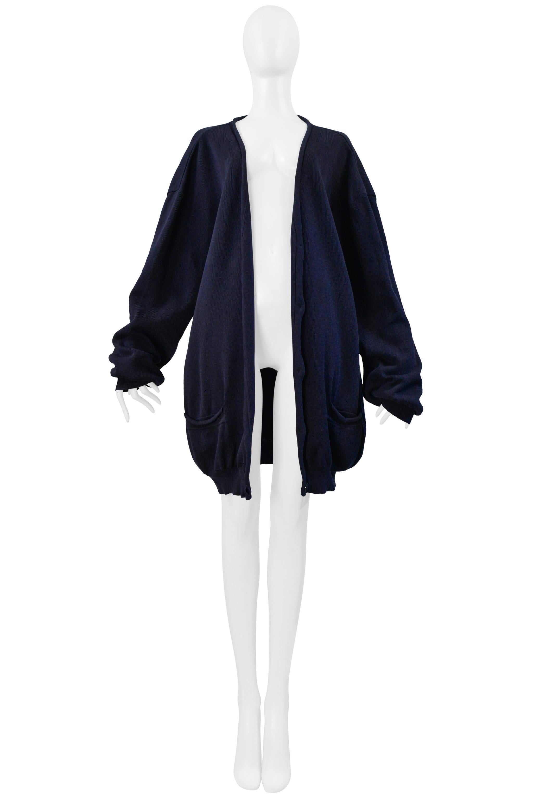 Maison Martin Margiela Marineblauer übergroßer Cardigan Pullover Ss 2000 (Schwarz) im Angebot