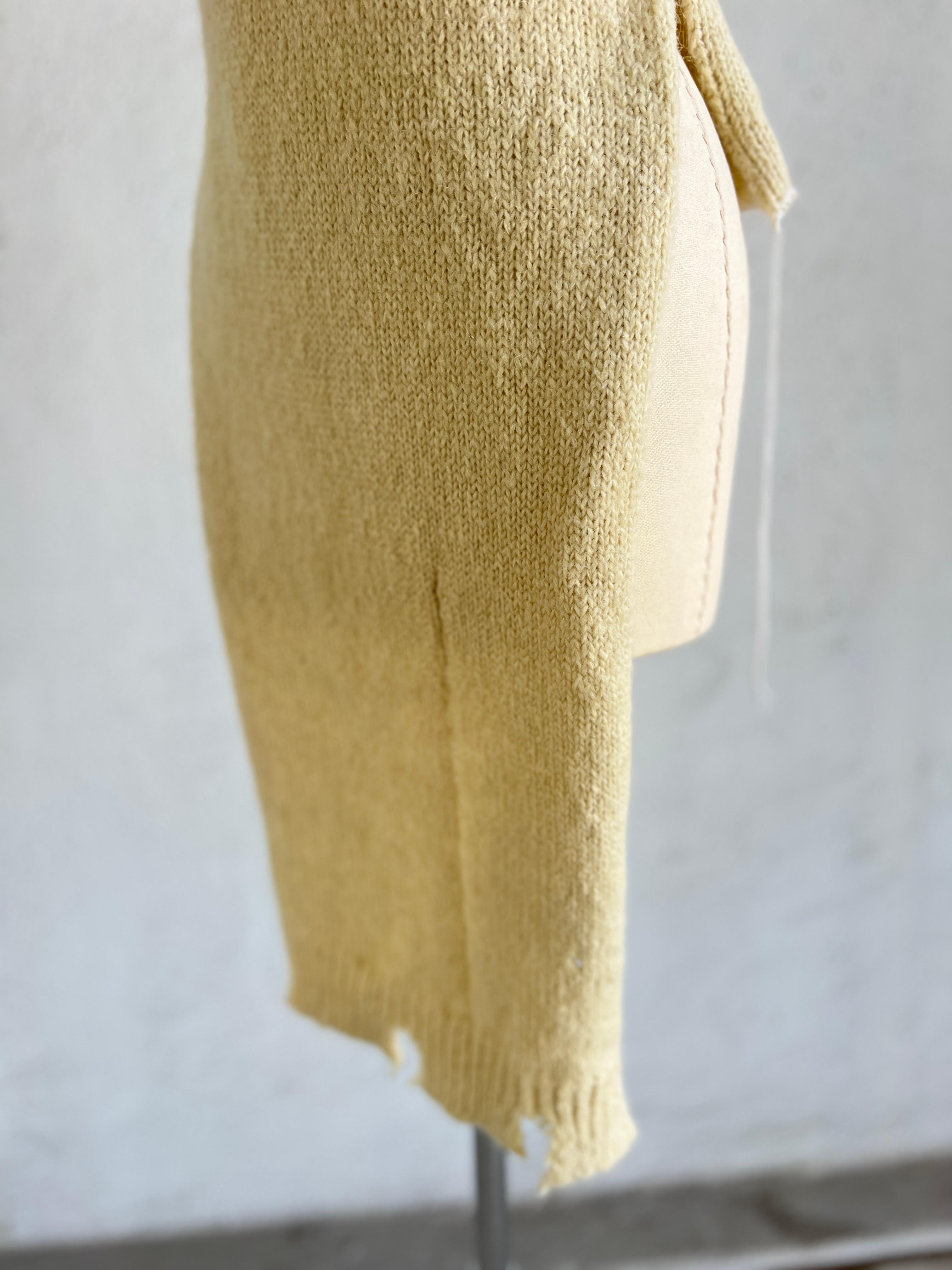Maison Martin Margiela Blanco roto Suéter deconstruido con cuello alto 2000 en venta 10