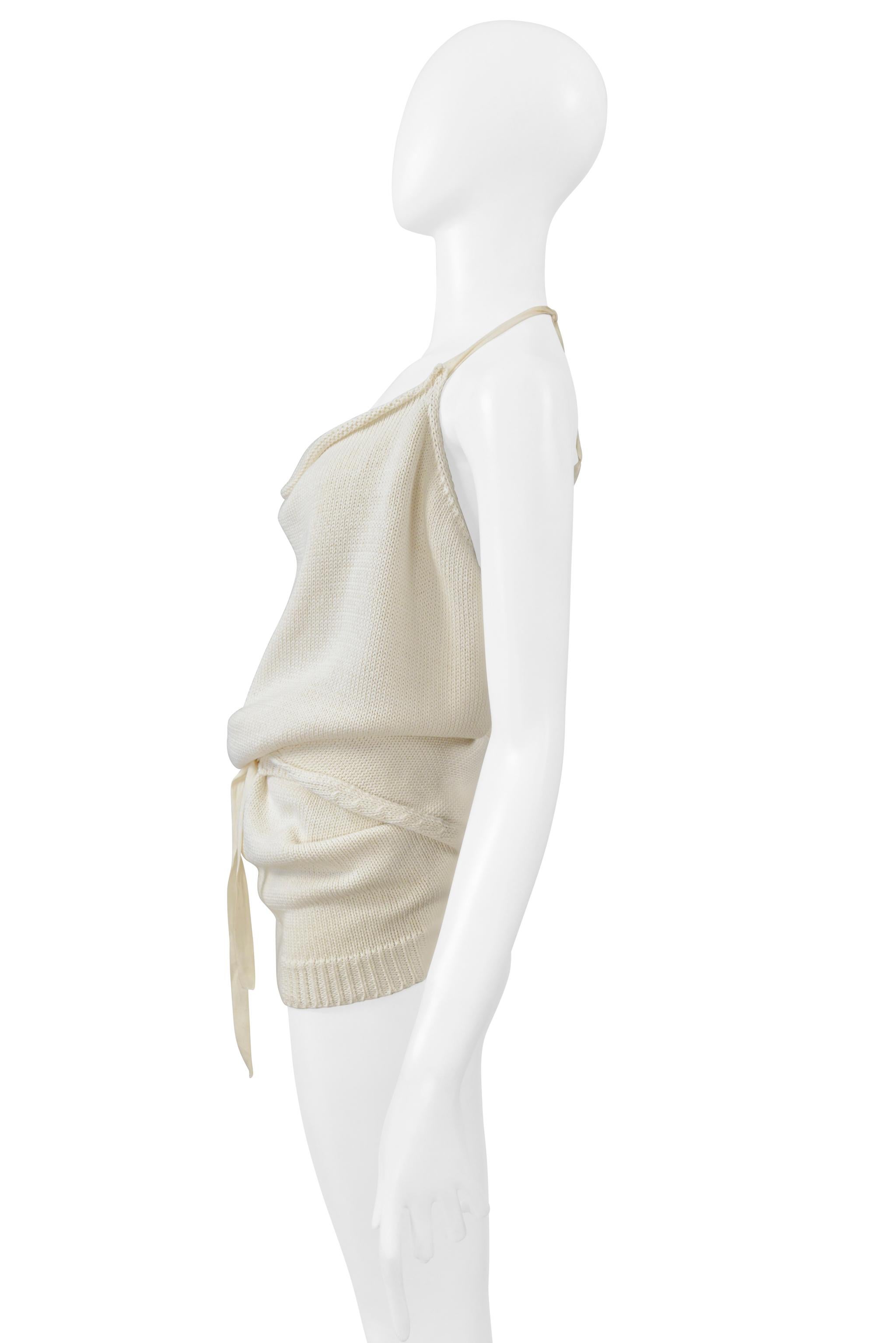 Maison Martin Margiela Off White Knit Wrap Halter Top 2000 In condizioni ottime in vendita a Los Angeles, CA