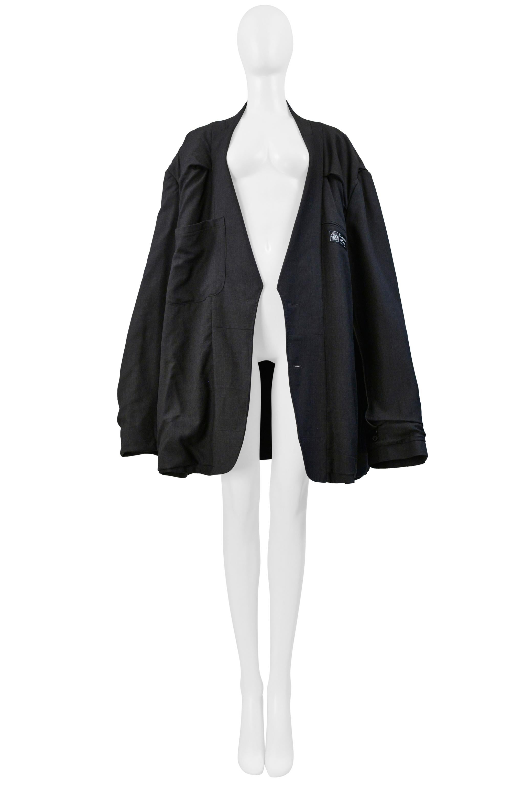 Maison Martin Margiela Veste de tailleur gris bleu surdimensionnée Aw 2000 en vente 6