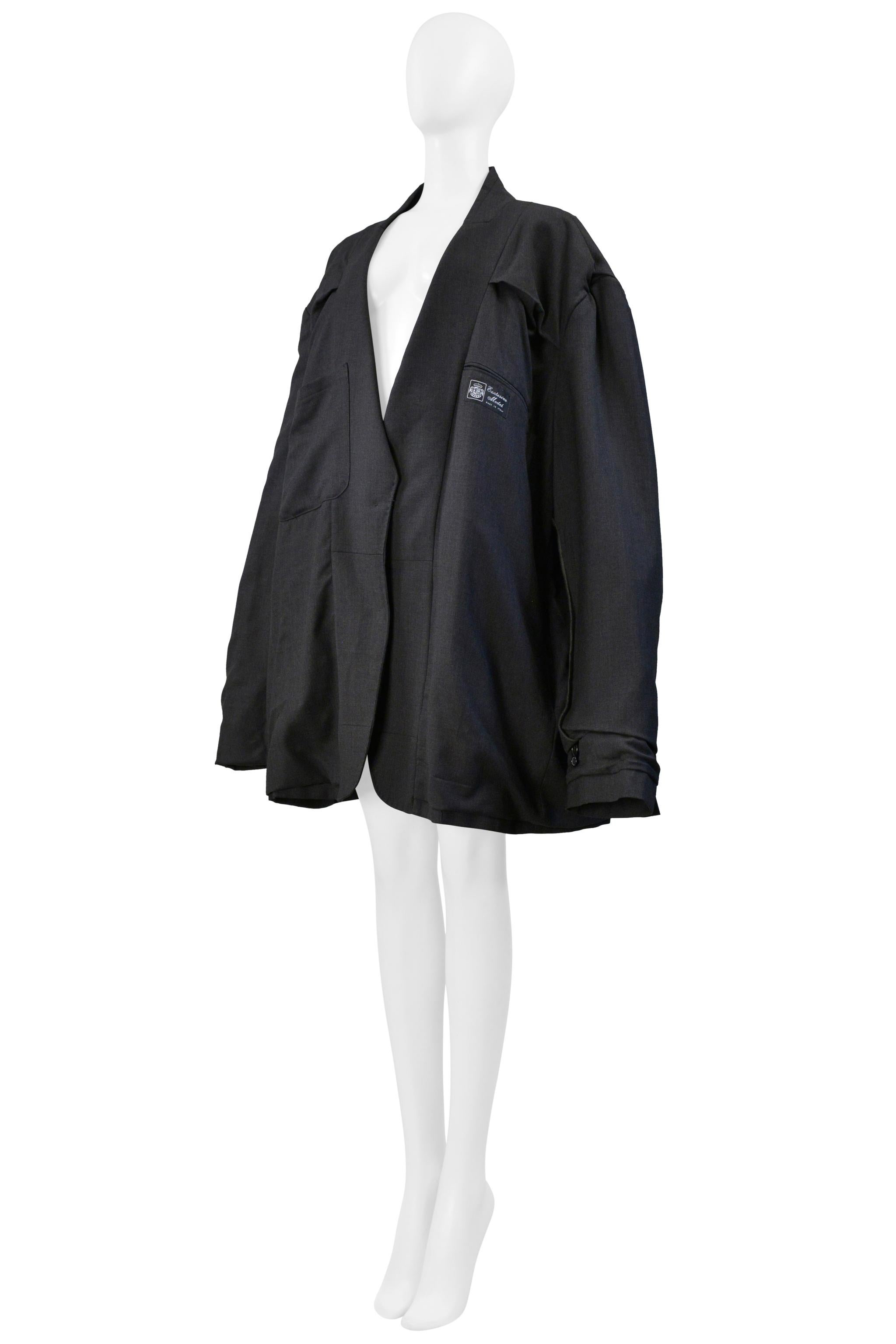 Maison Martin Margiela Veste de tailleur gris bleu surdimensionnée Aw 2000 en vente 8