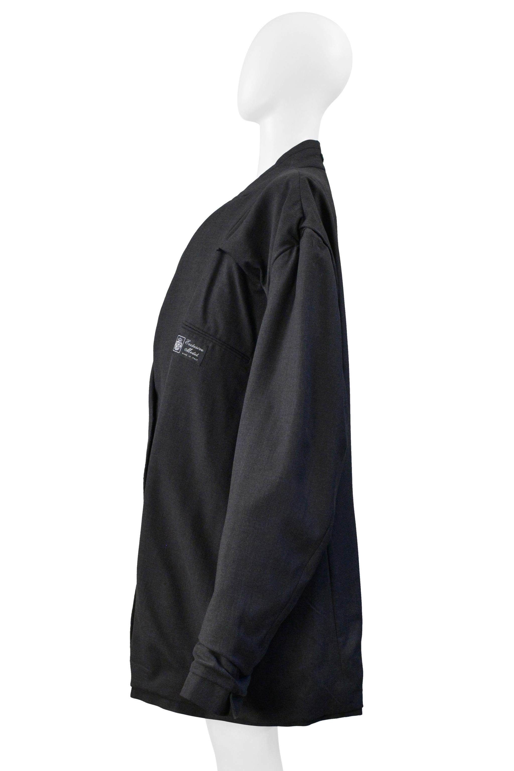 Maison Martin Margiela Veste de tailleur gris bleu surdimensionnée Aw 2000 en vente 9