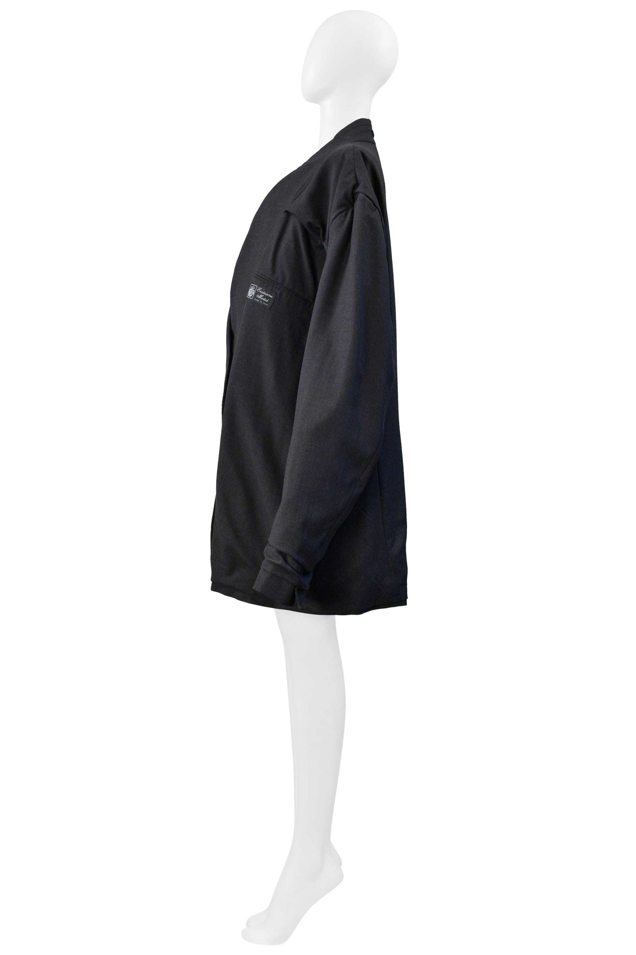 Maison Martin Margiela Veste de tailleur gris bleu surdimensionnée Aw 2000 en vente 10