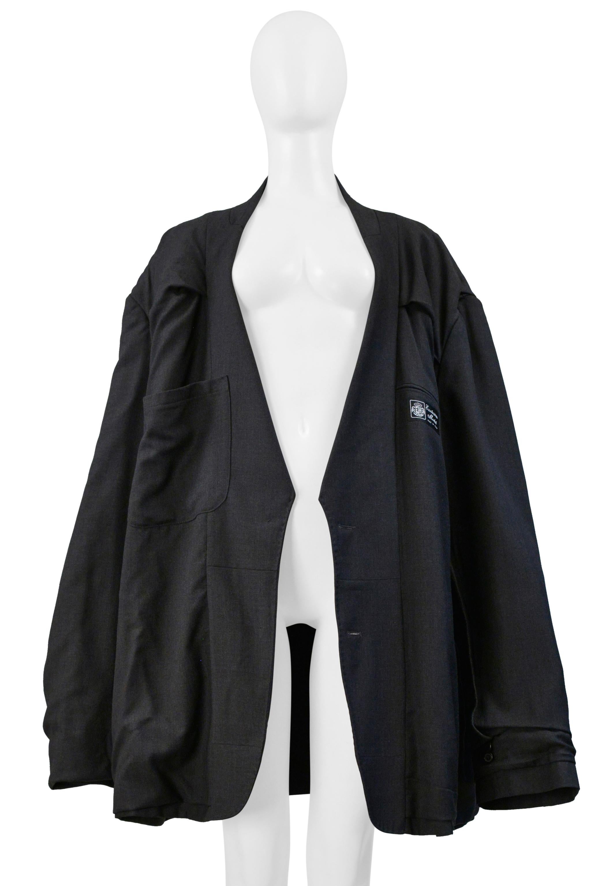 Gris Maison Martin Margiela Veste de tailleur gris bleu surdimensionnée Aw 2000 en vente