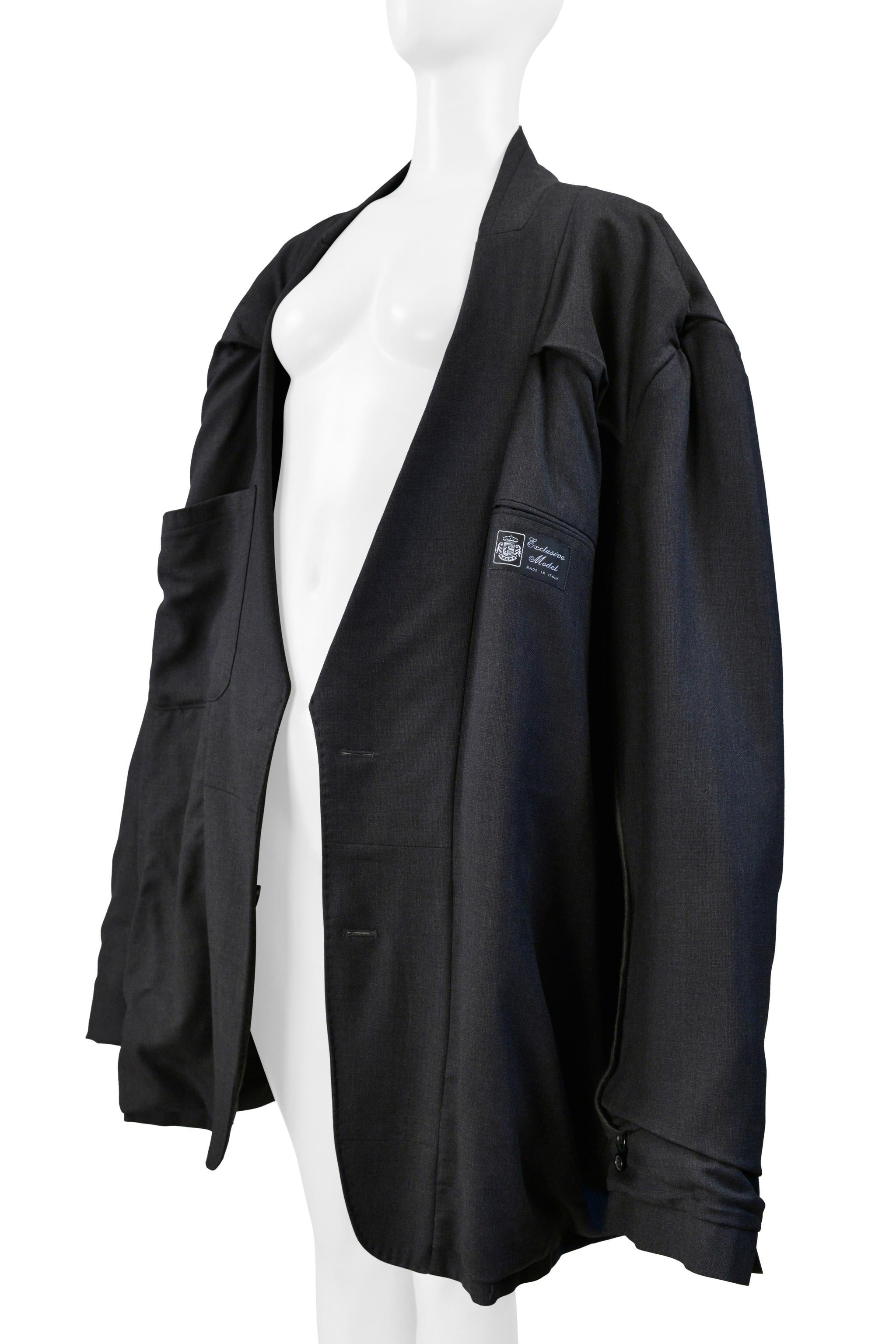 Maison Martin Margiela Veste de tailleur gris bleu surdimensionnée Aw 2000 Unisexe en vente