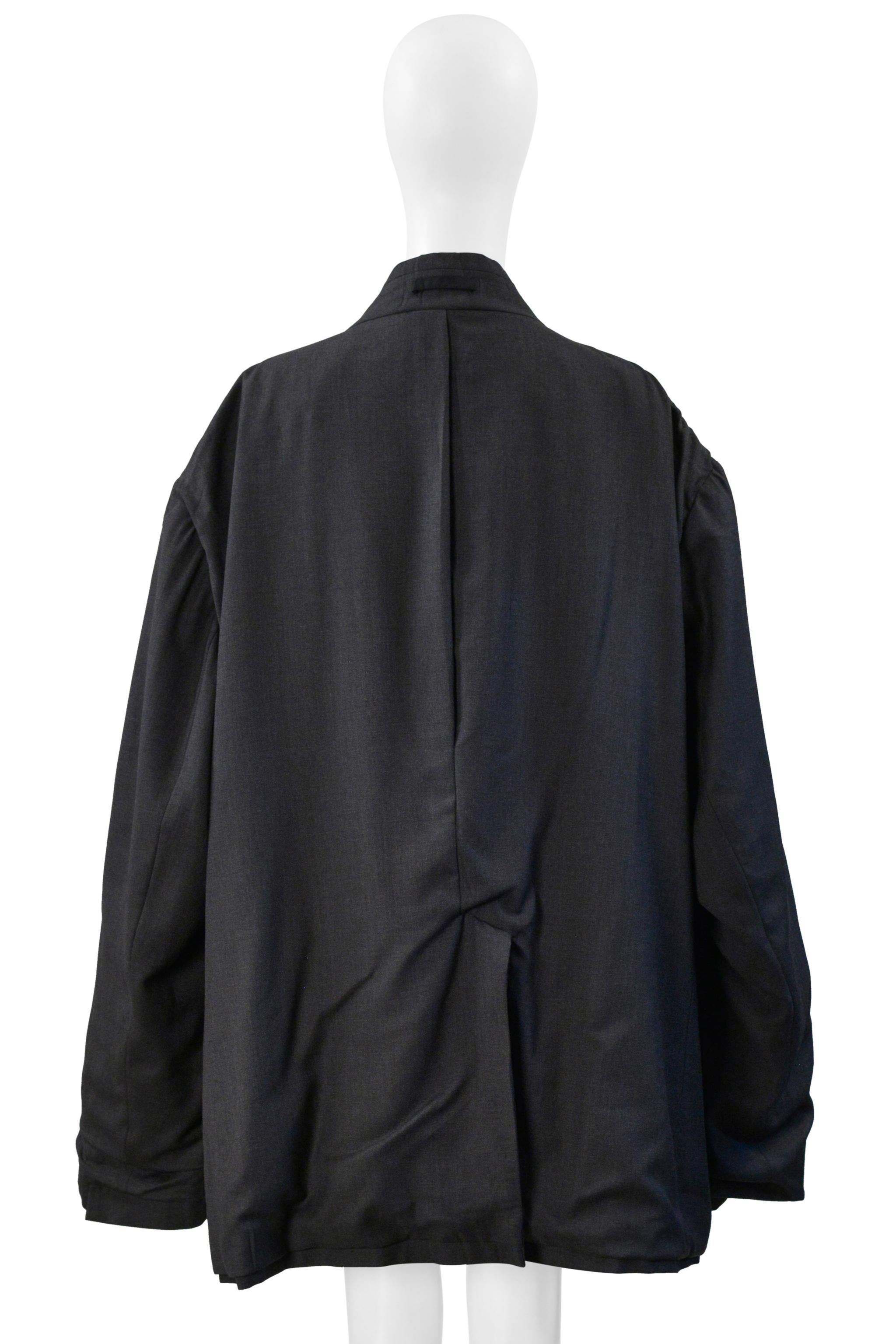 Maison Martin Margiela Veste de tailleur gris bleu surdimensionnée Aw 2000 en vente 1