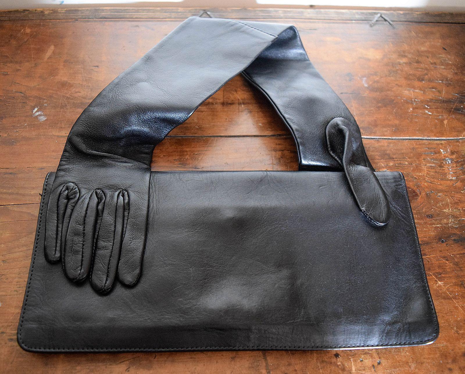 Artigiano Borsa Maison Martin Margiela Paris in vera pelle nera in vendita