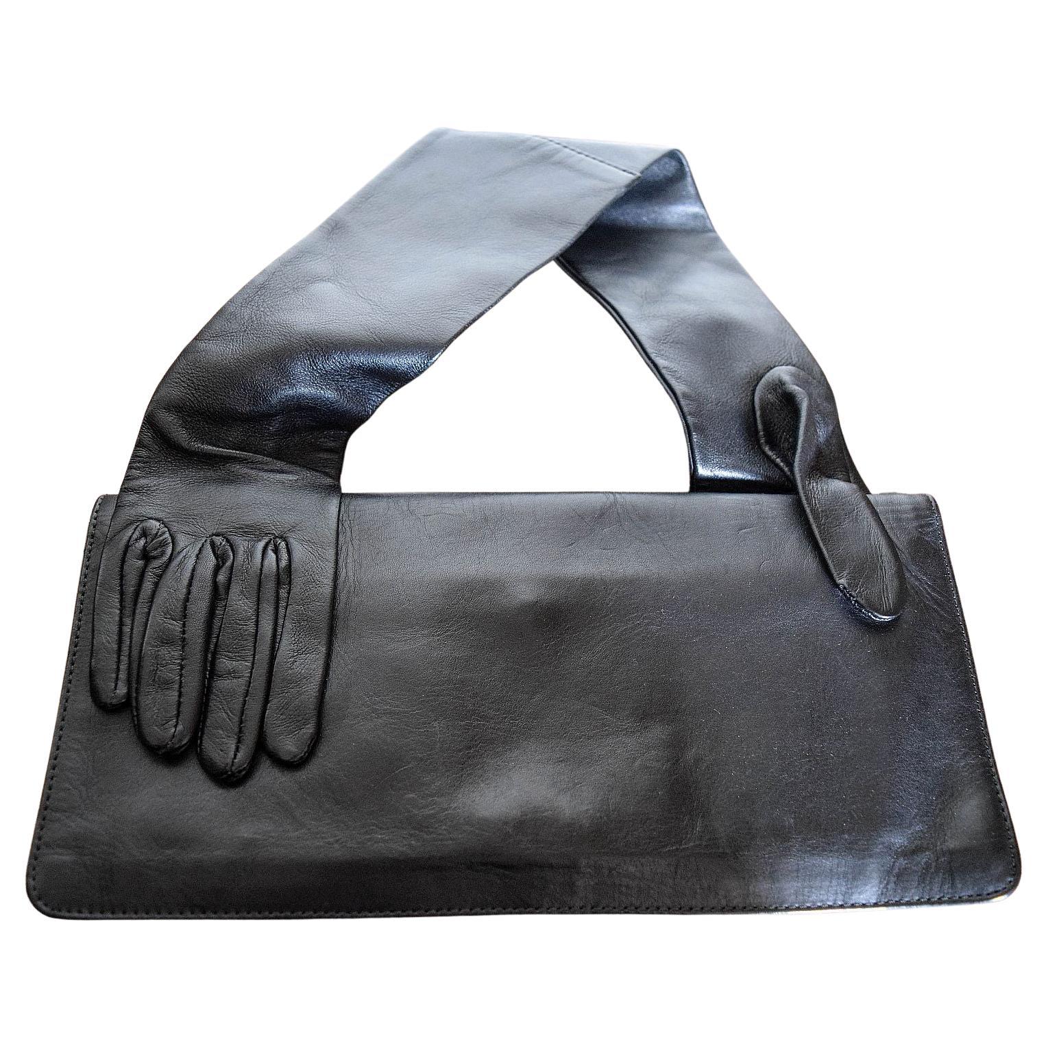 Borsa Maison Martin Margiela Paris in vera pelle nera in vendita