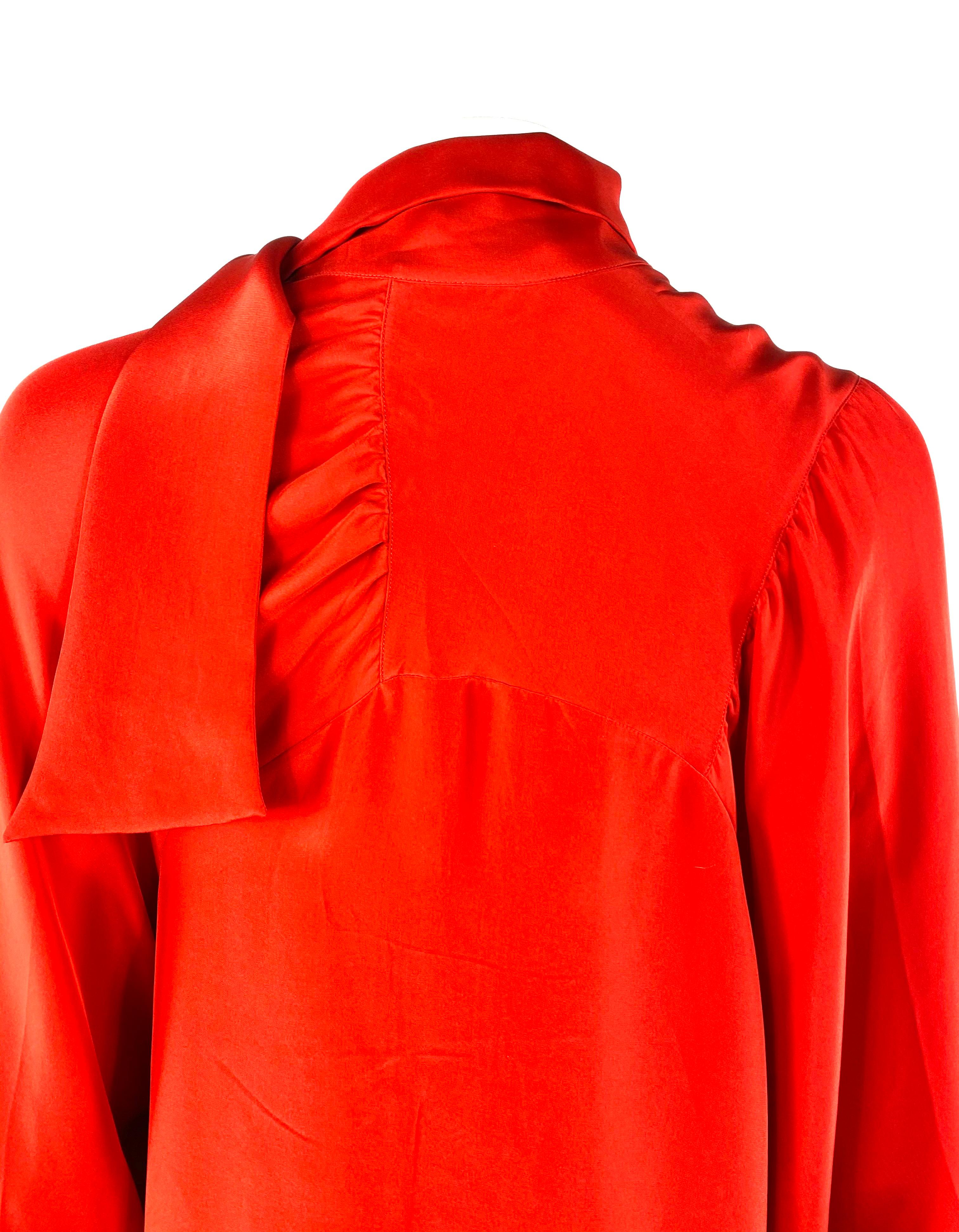Maison Martin Margiela Paris Red Silk Mini Dress, Size 42 In Excellent Condition In Beverly Hills, CA