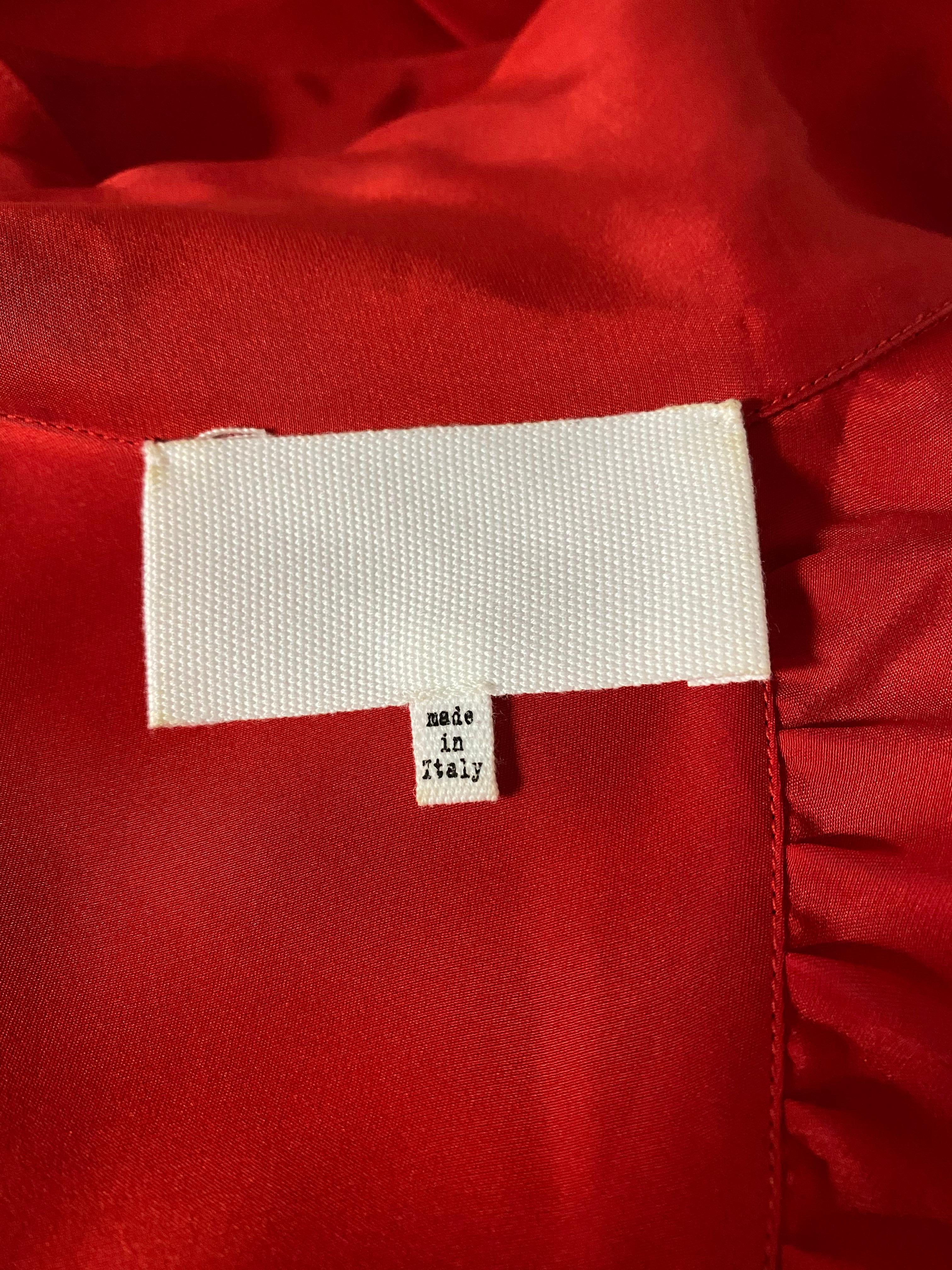 Maison Martin Margiela Paris Red Silk Mini Dress, Size 42 2