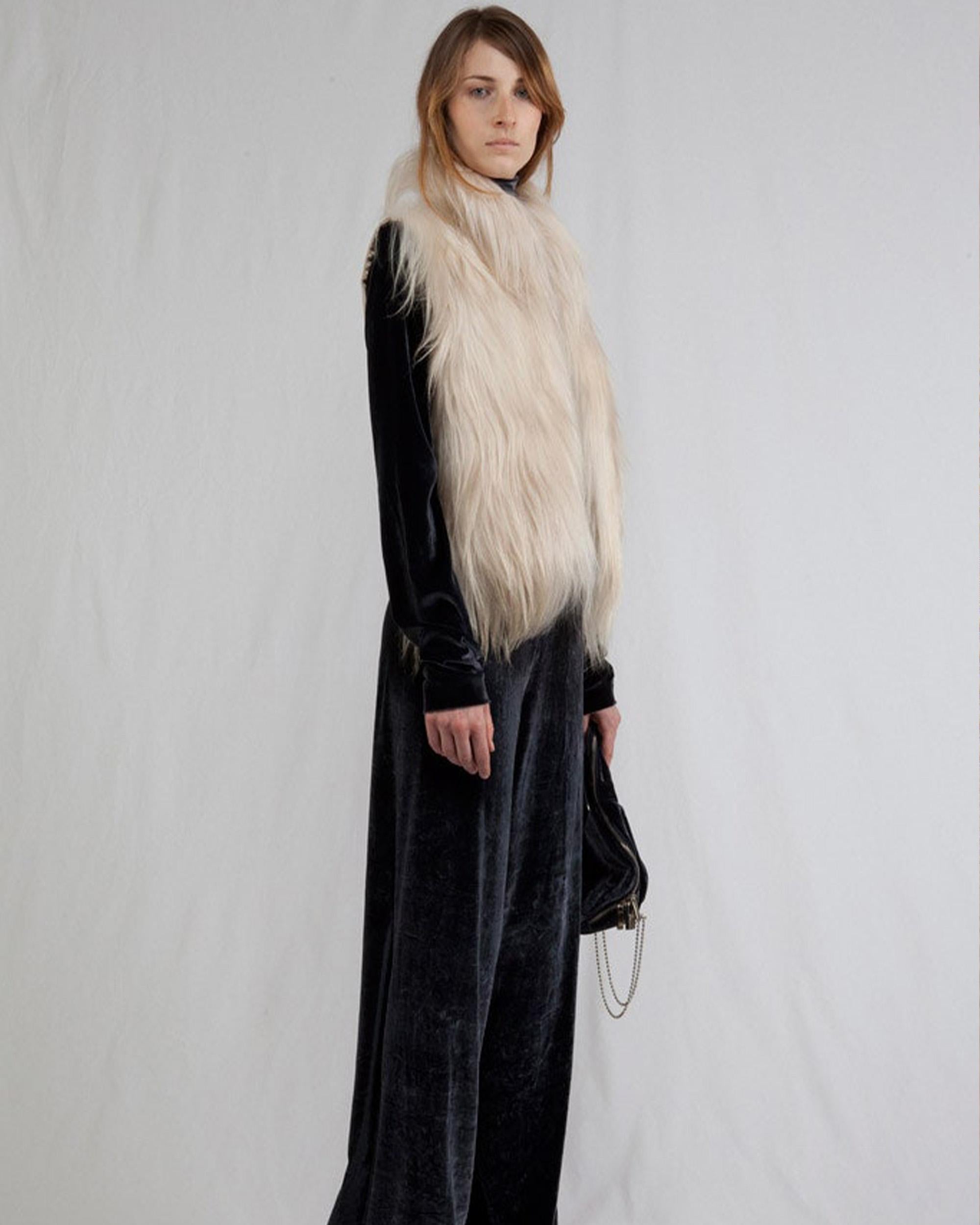 Maison Martin Margiela Pre-Fall 2011 Black goat hair gilet  In Good Condition For Sale In Milano, IT