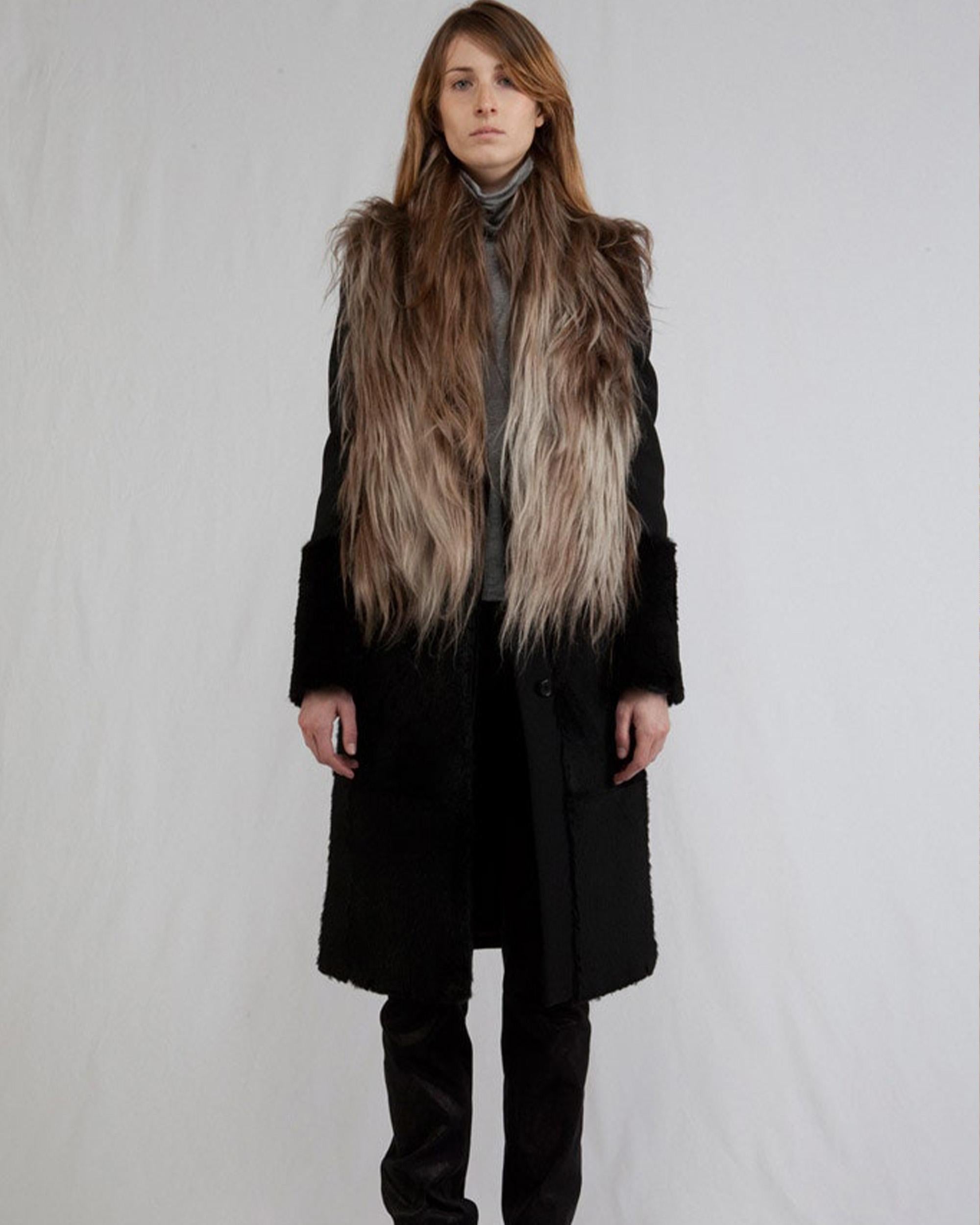 Maison Martin Margiela Pre-Fall 2011 Black goat hair gilet  For Sale 3