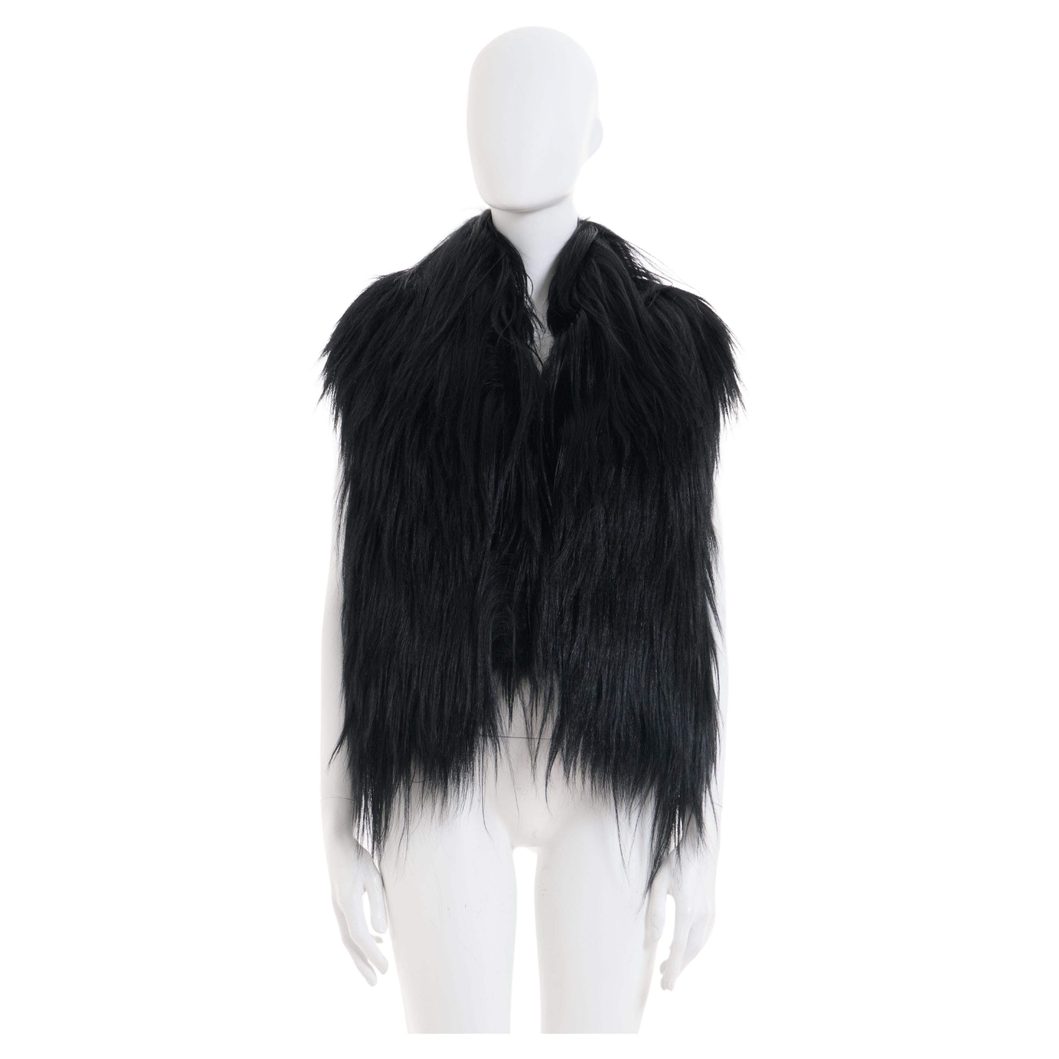 Maison Martin Margiela Pre-Fall 2011 Black goat hair gilet  For Sale