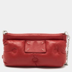 Maison Martin Margiela Red Quilted Leather Glam Slam Pochette