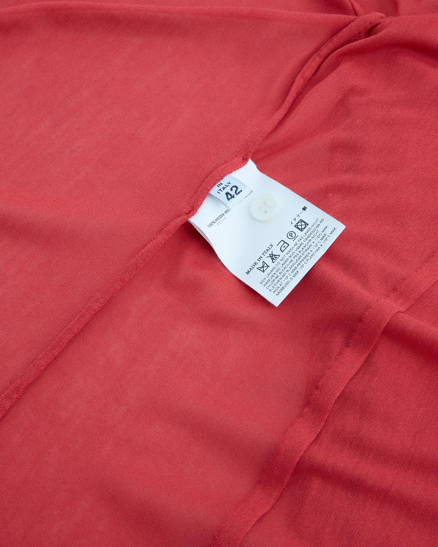 Maison Martin Margiela red viscosa shirt, ss 2001 For Sale 1
