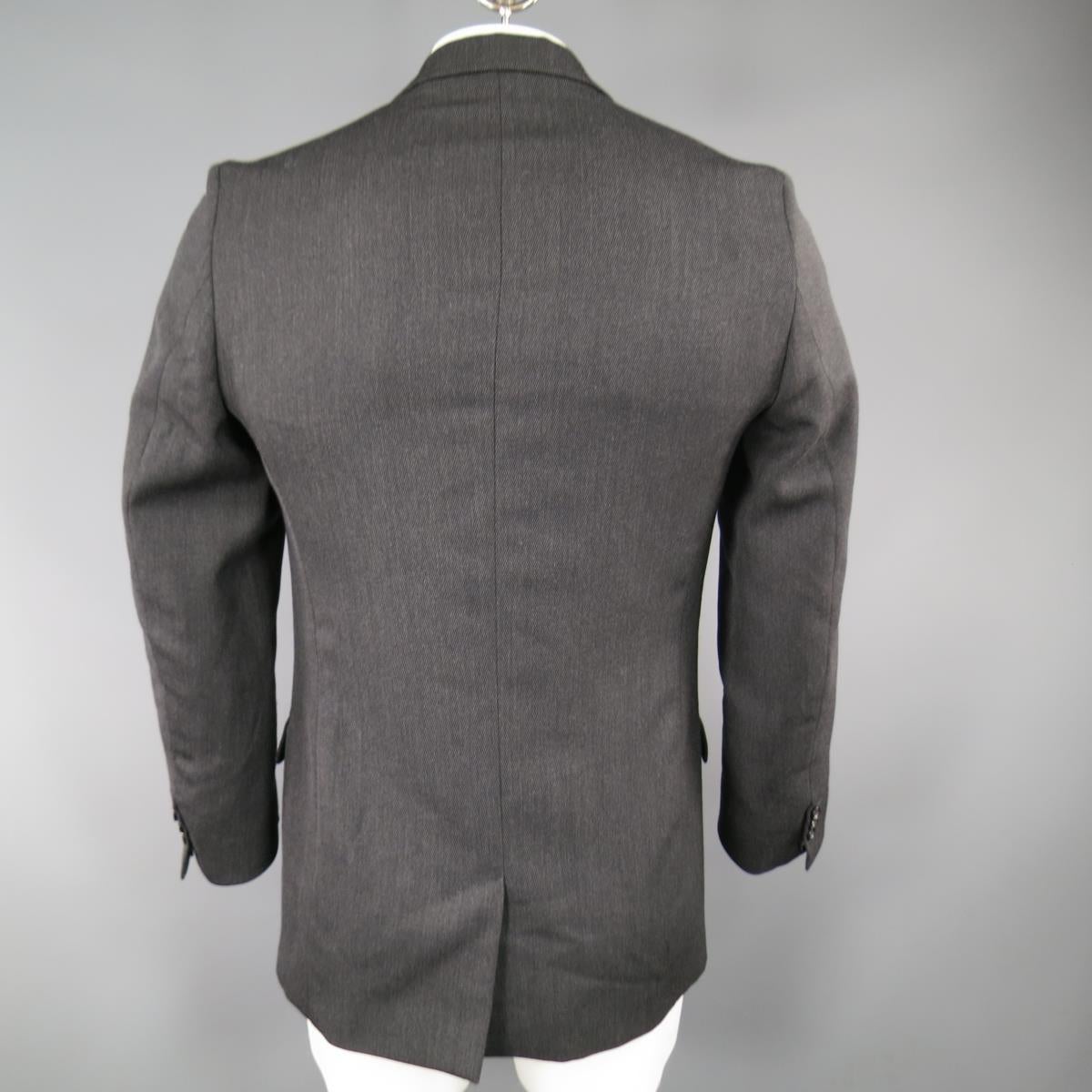 MAISON MARTIN MARGIELA Regular Charcoal Solid Wool Notch Lapel Sport Coat In Excellent Condition For Sale In San Francisco, CA
