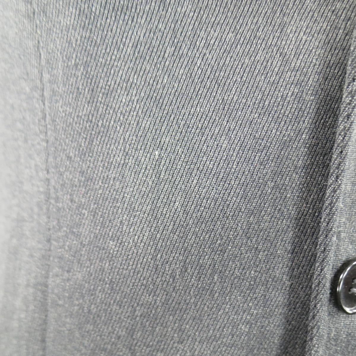 MAISON MARTIN MARGIELA Regular Charcoal Solid Wool Notch Lapel Sport Coat For Sale 1