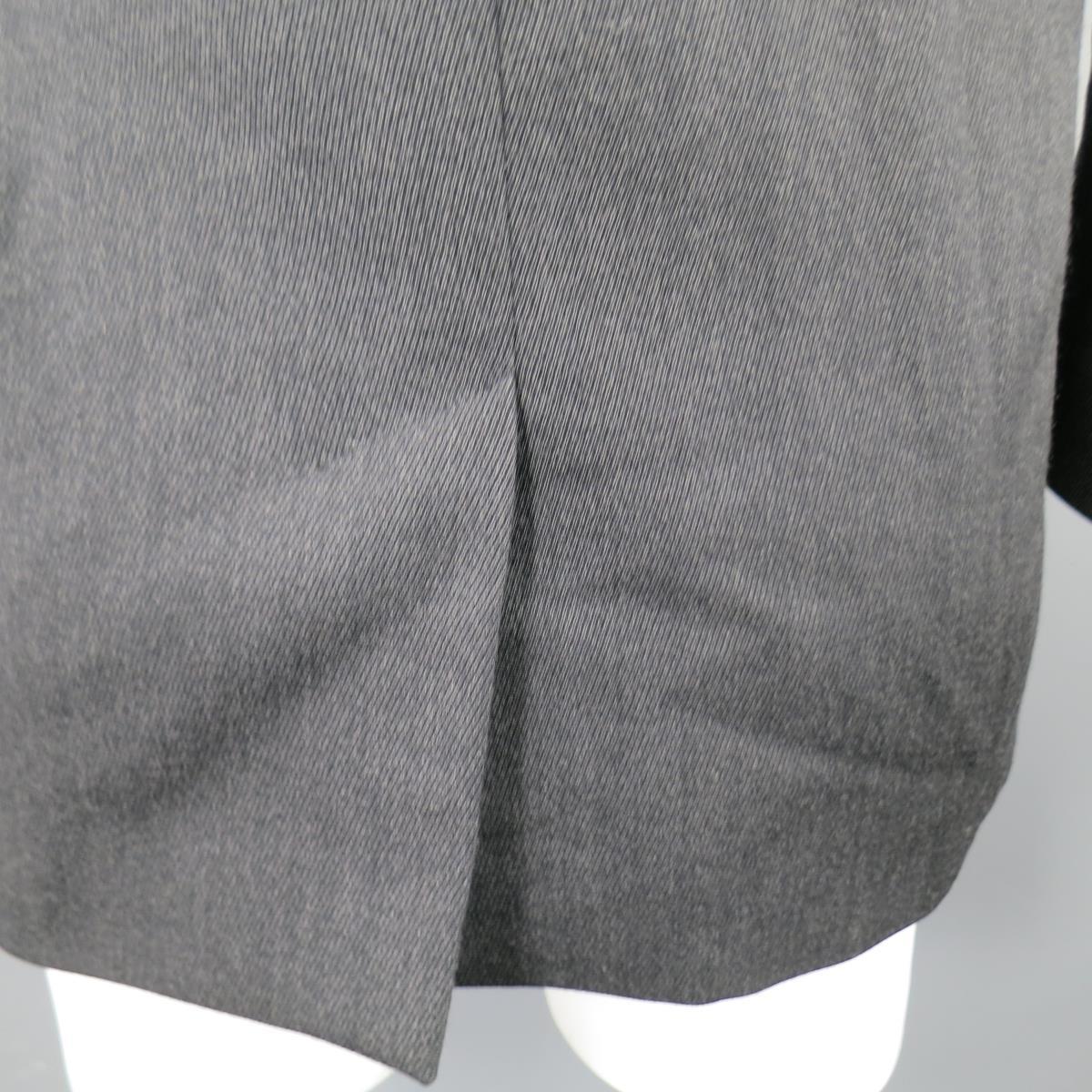MAISON MARTIN MARGIELA Regular Charcoal Solid Wool Notch Lapel Sport Coat For Sale 3
