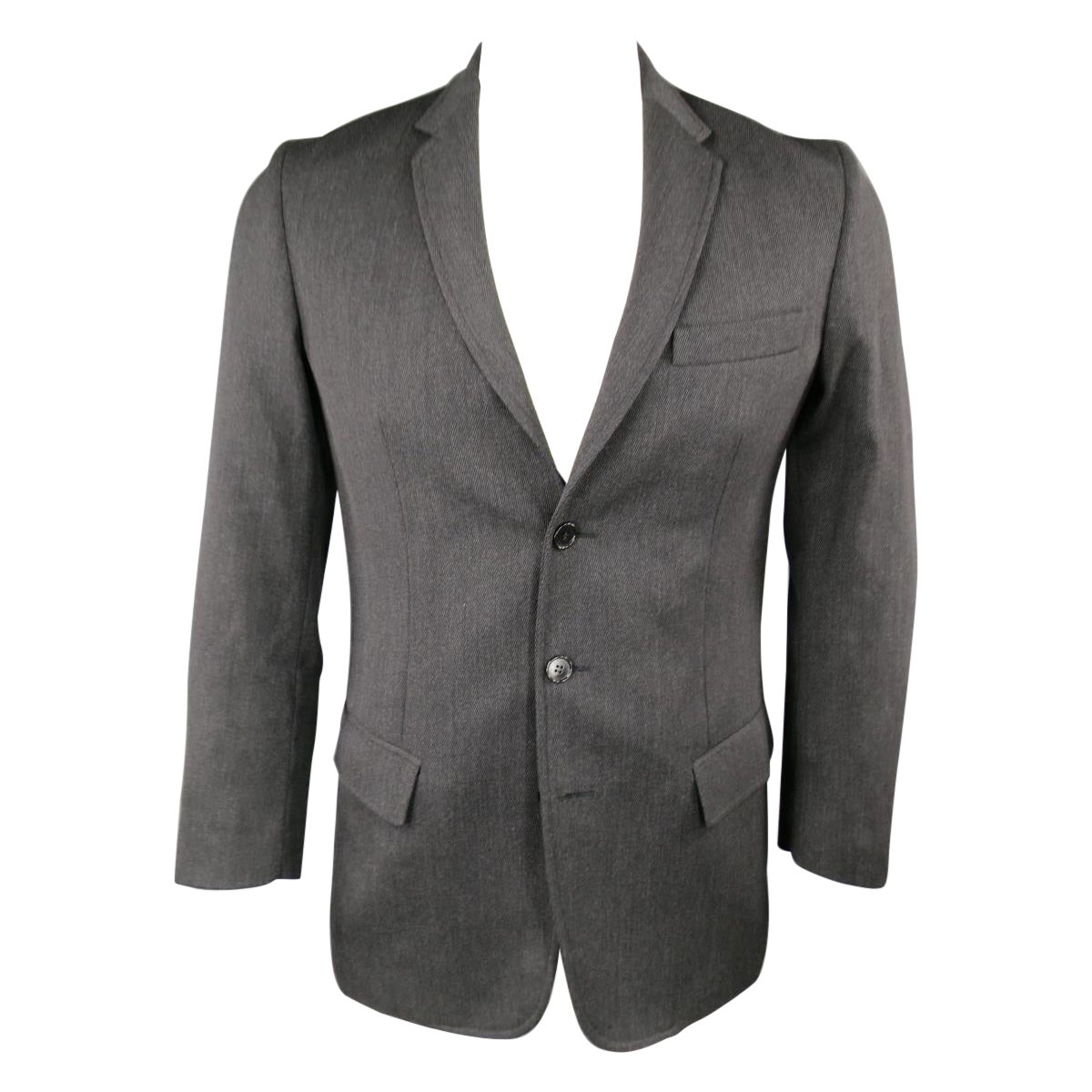 MAISON MARTIN MARGIELA Regular Charcoal Sport Coat à revers en laine massive anthracite