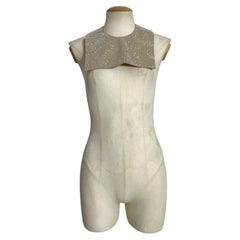 Maison Martin Margiela Collana con colletto in pelle con strass, anni 2000