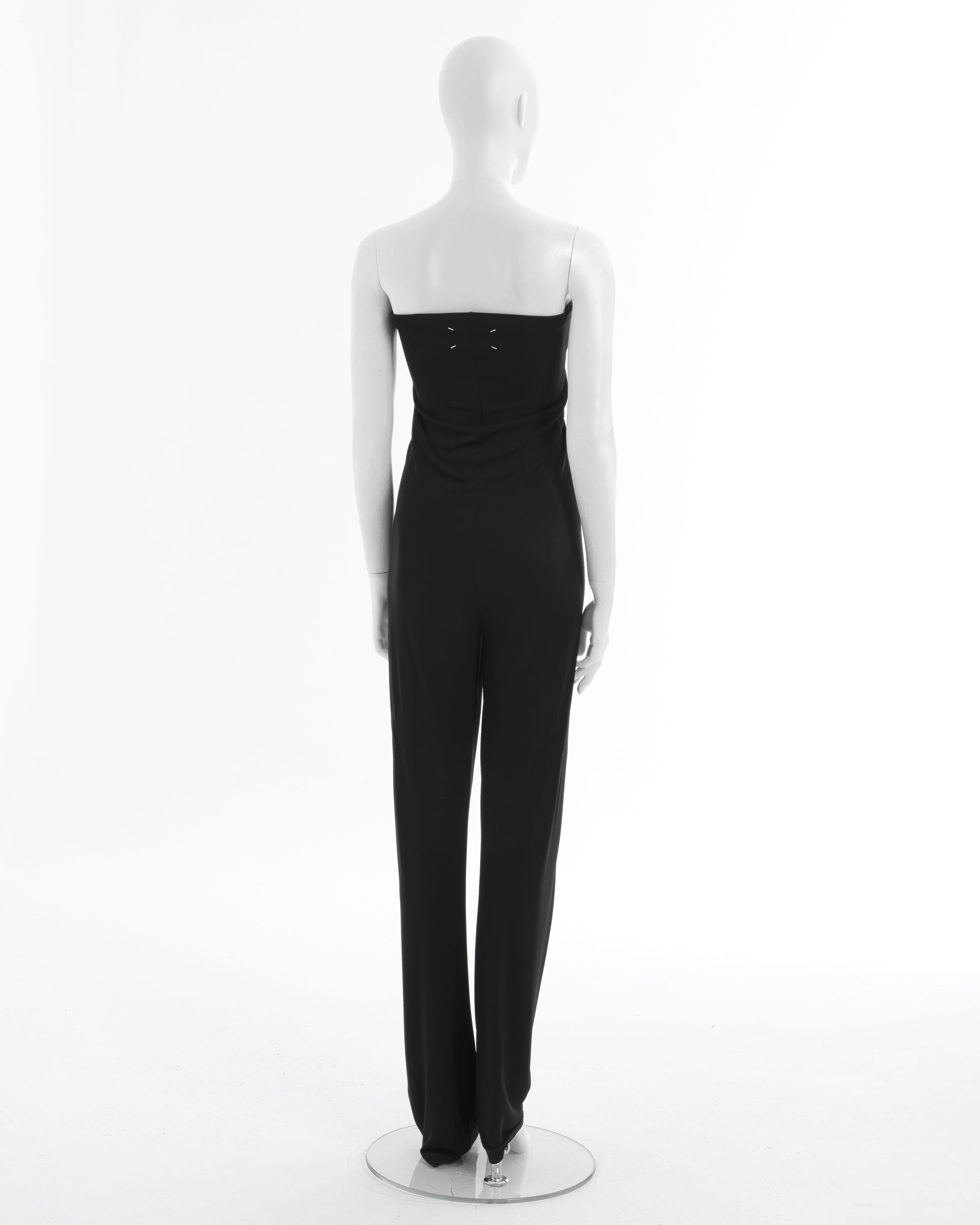 Women's Maison Martin Margiela S/S 2006 Black viscose shoulder off panel jumpsuit For Sale