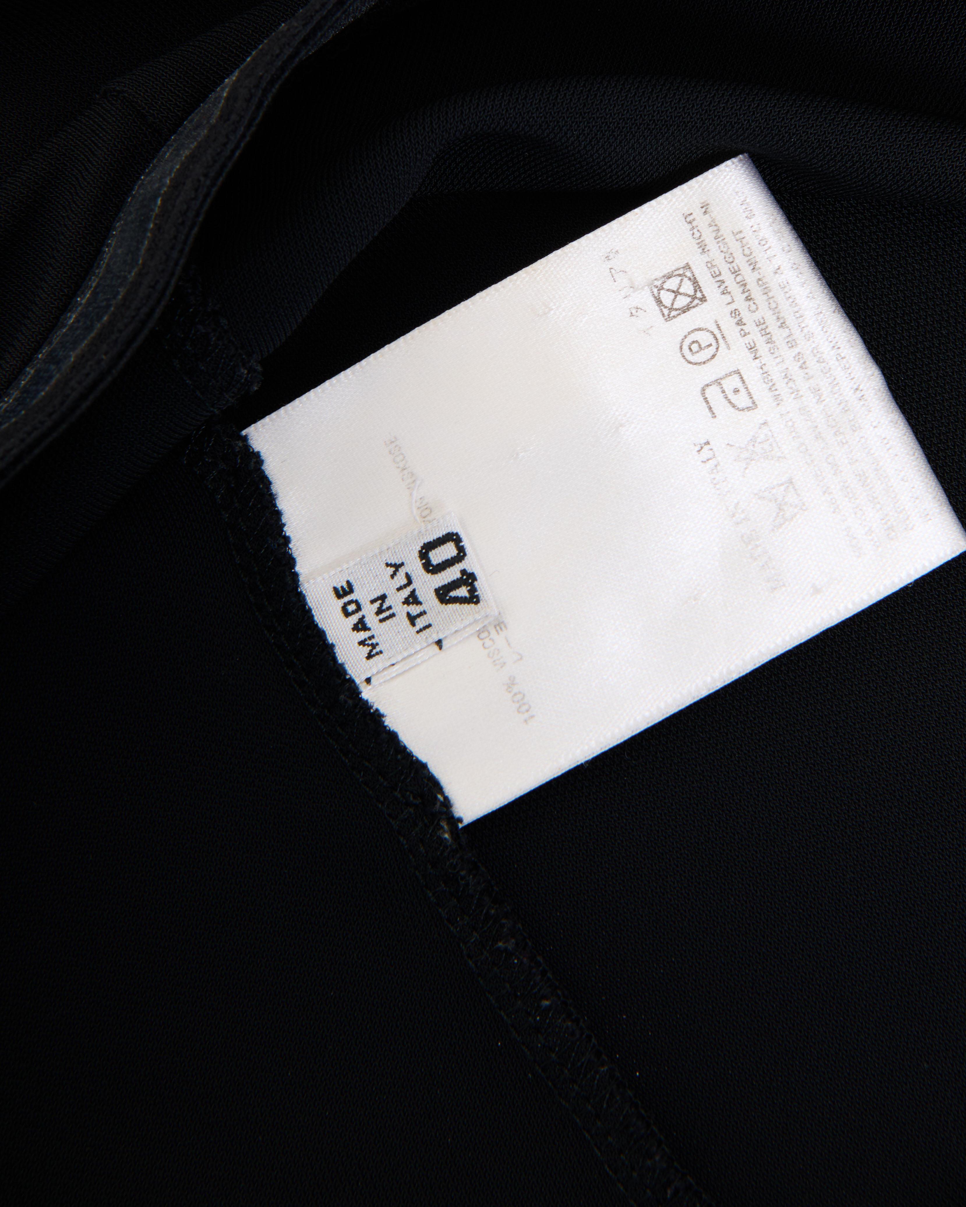 Maison Martin Margiela S/S 2006 Black viscose shoulder off panel jumpsuit For Sale 5