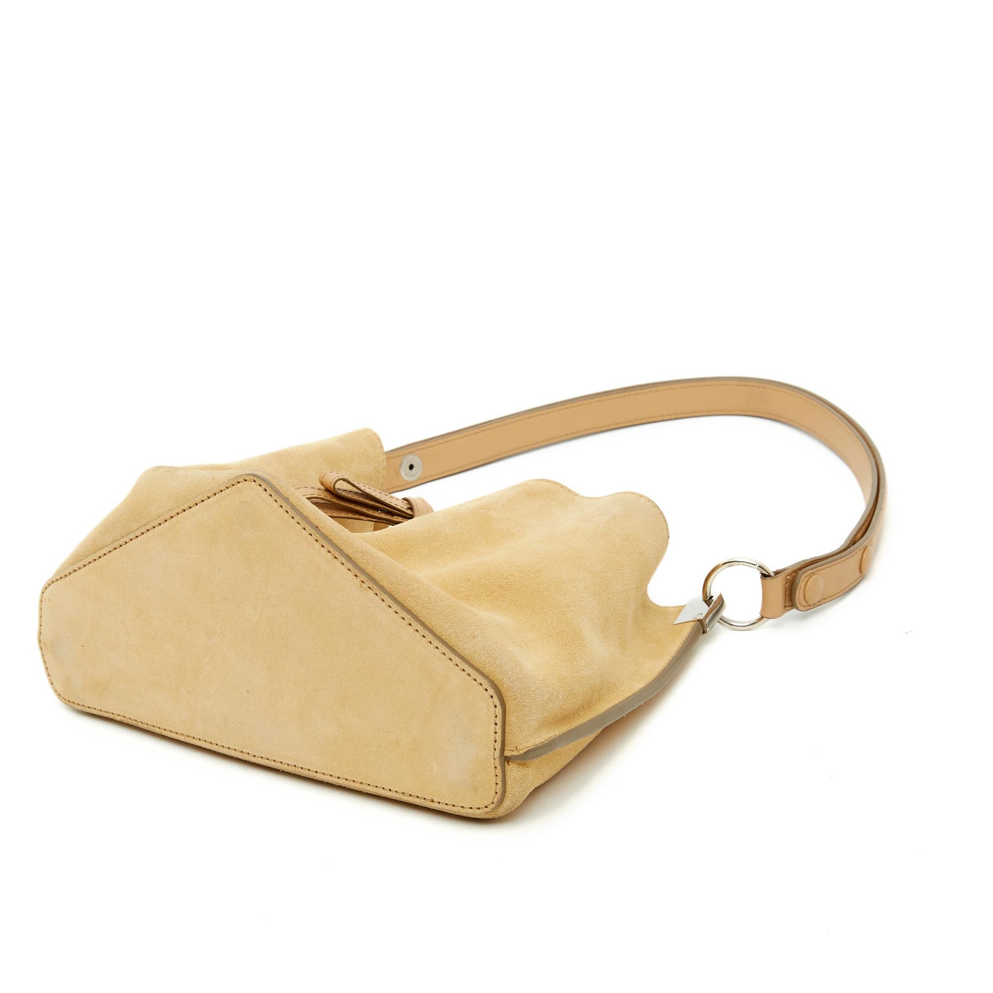 Maison Martin Margiela Sac Daim Pentagon Base Beige Suede Bucket Bag by Margiela en vente 2