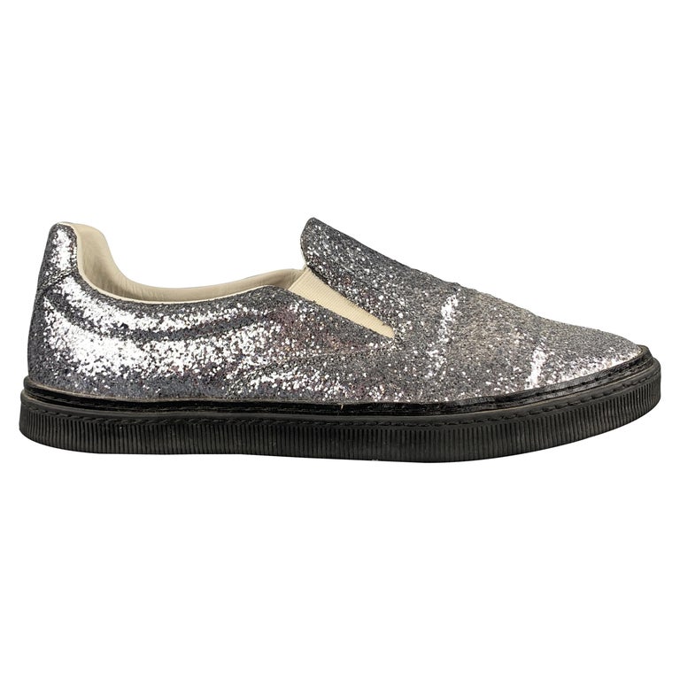 MAISON MARTIN Size 10 Silver Slip On Sneakers For Sale at